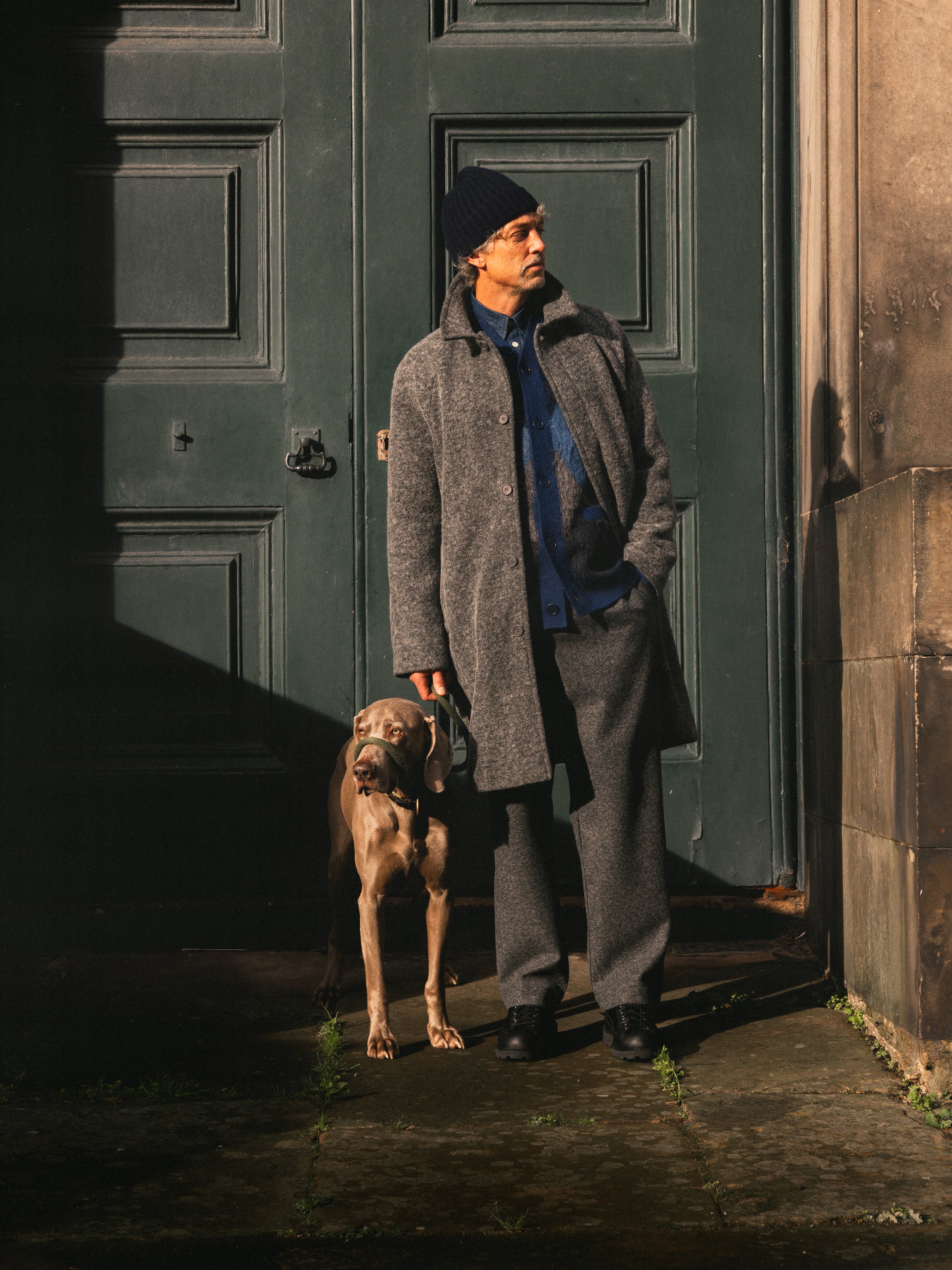 Dundas Overcoat in Grey Italian Wool Blend