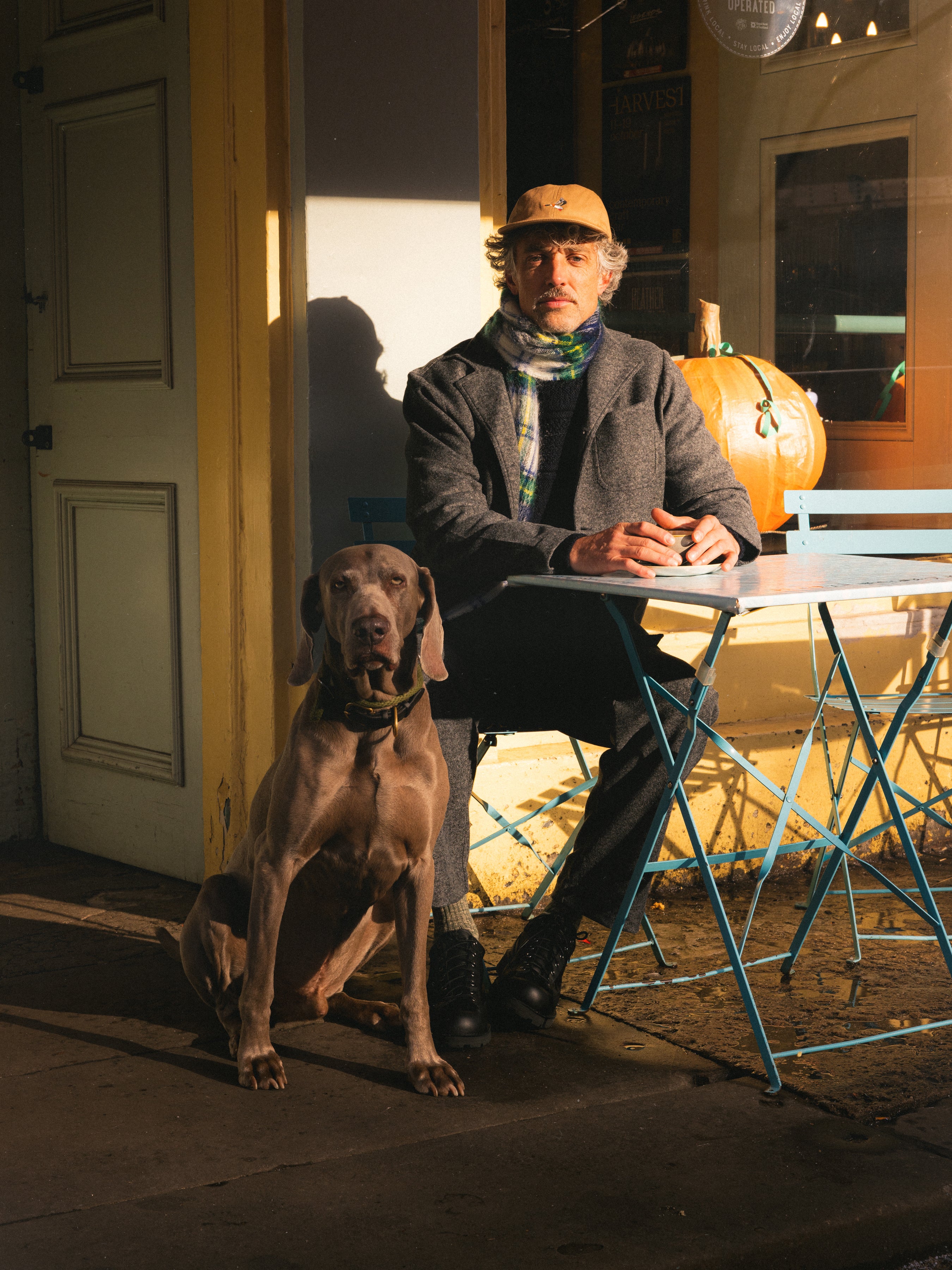 Muir Brushed Scarf in White Check Mohair Blend