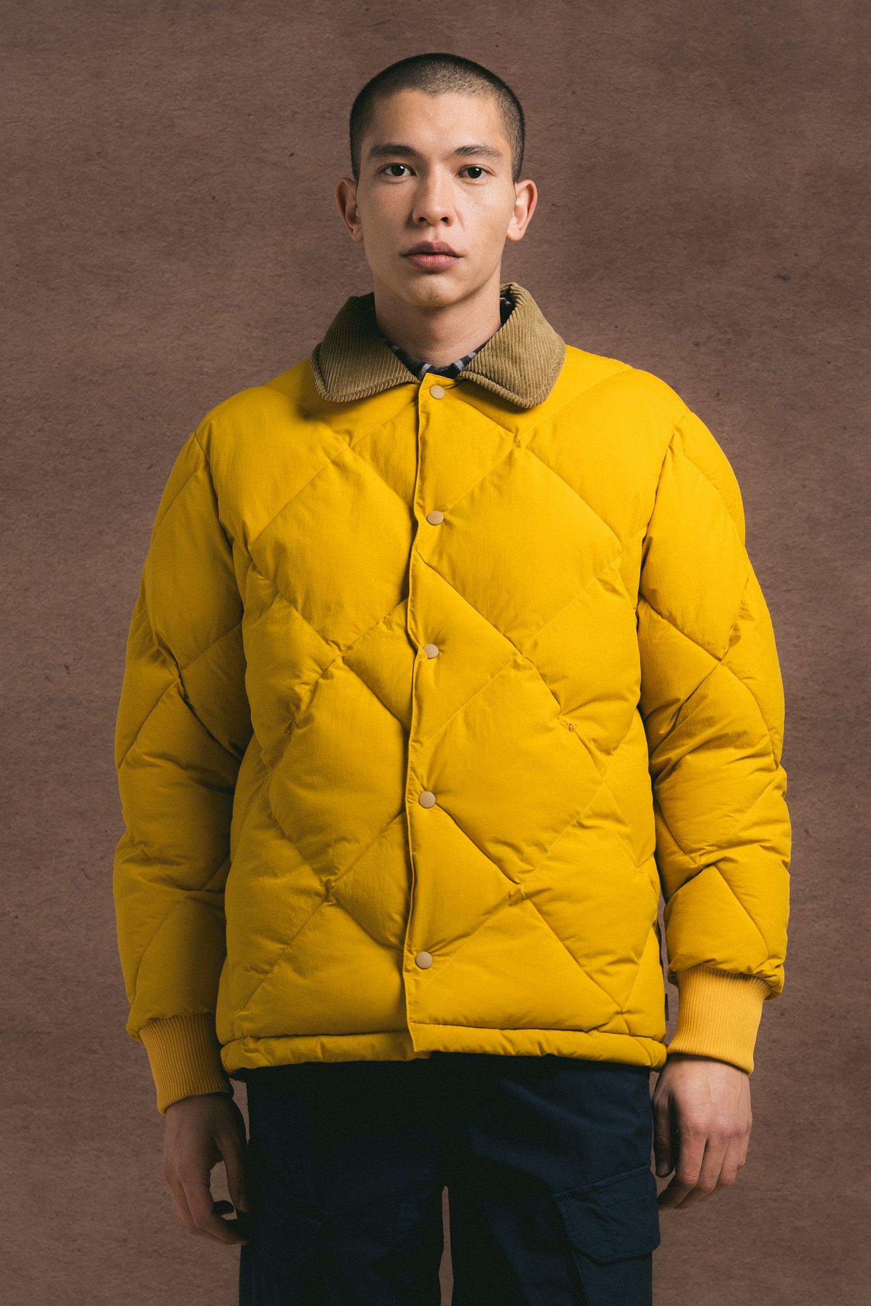 Dunbar Padded Jacket in Yellow Recycled Nylon