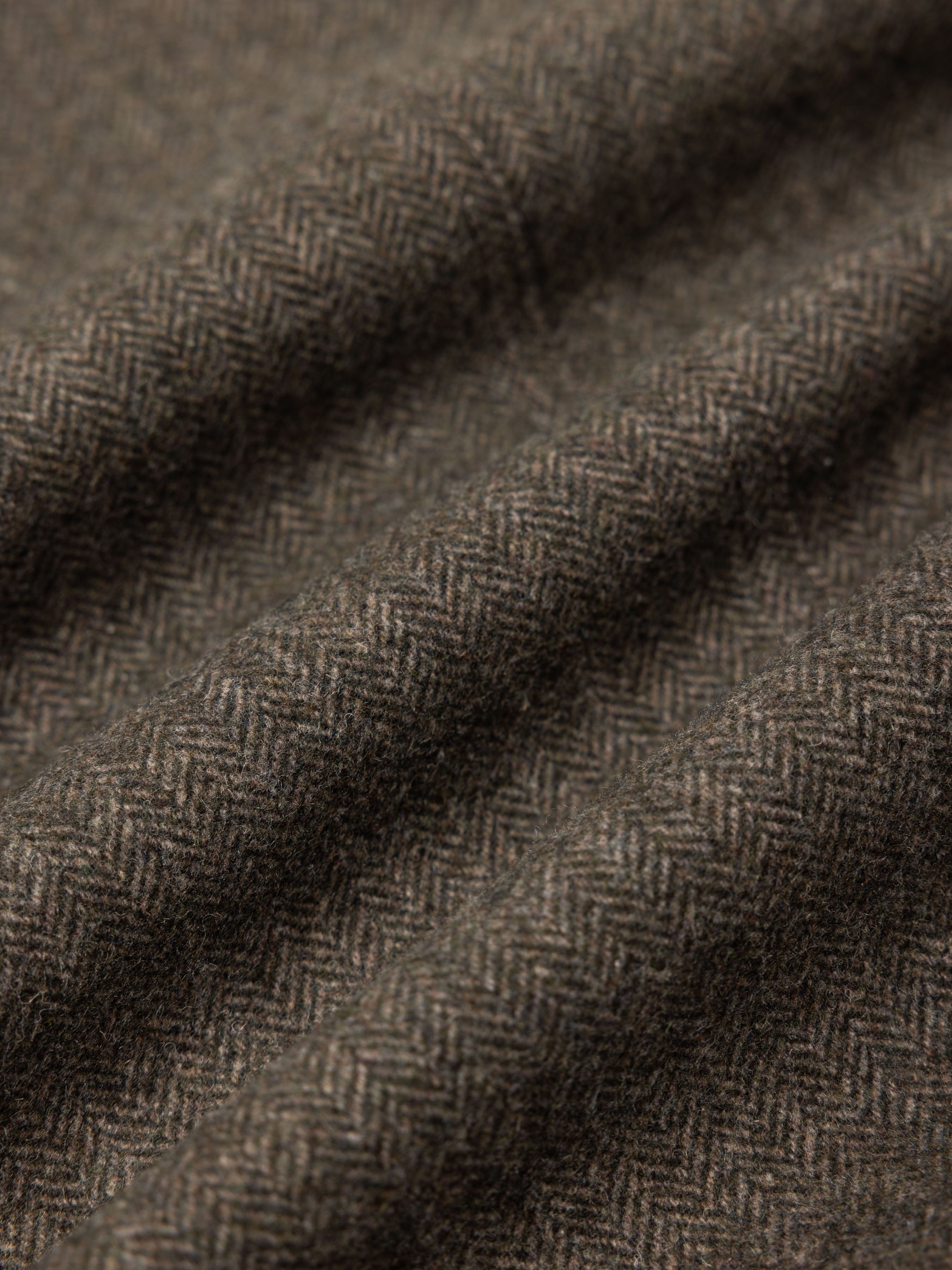 Moray Trouser in Olive Herringbone Wool Blend