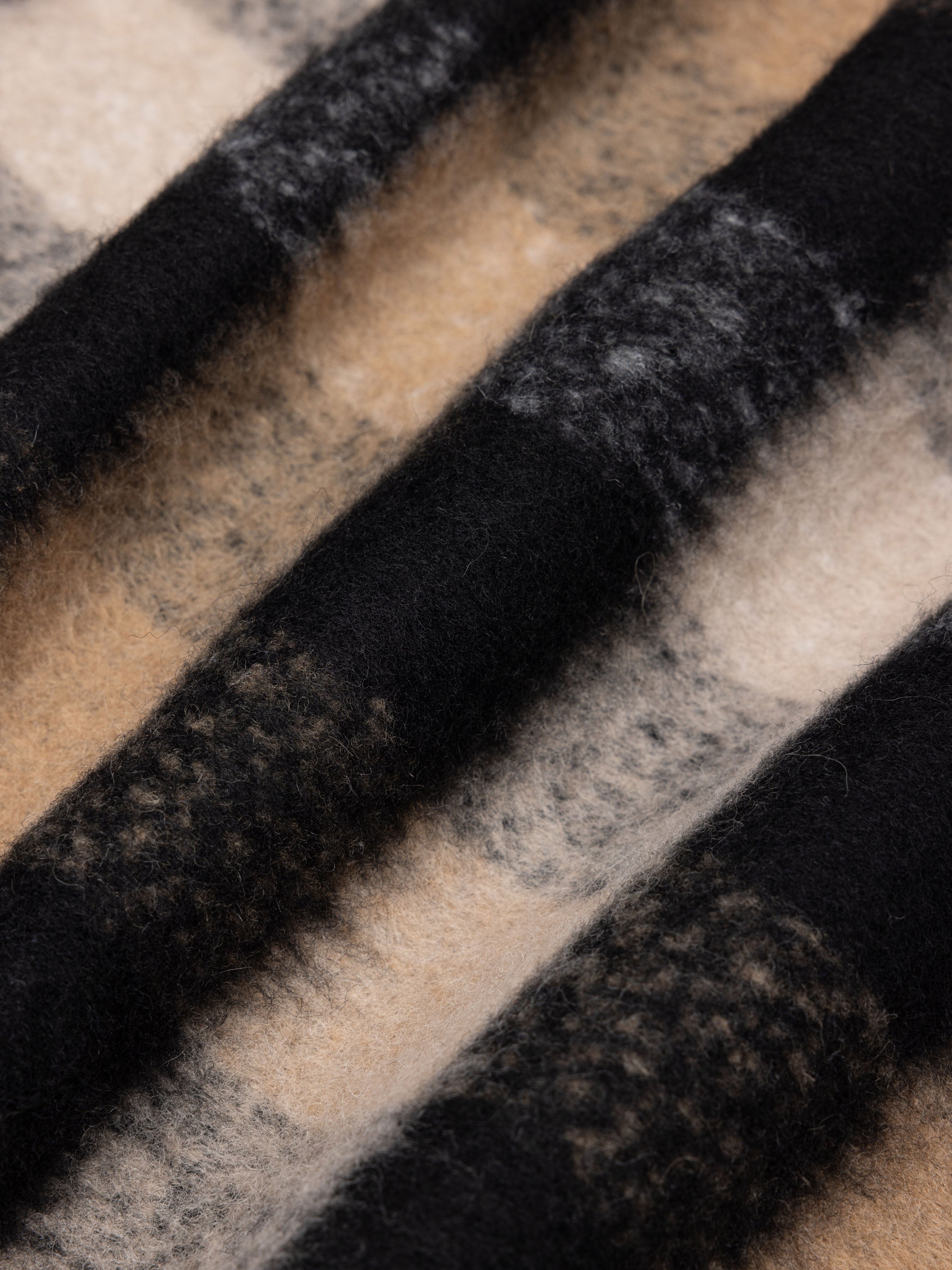 Haston Jacket in Black Check Brushed Wool
