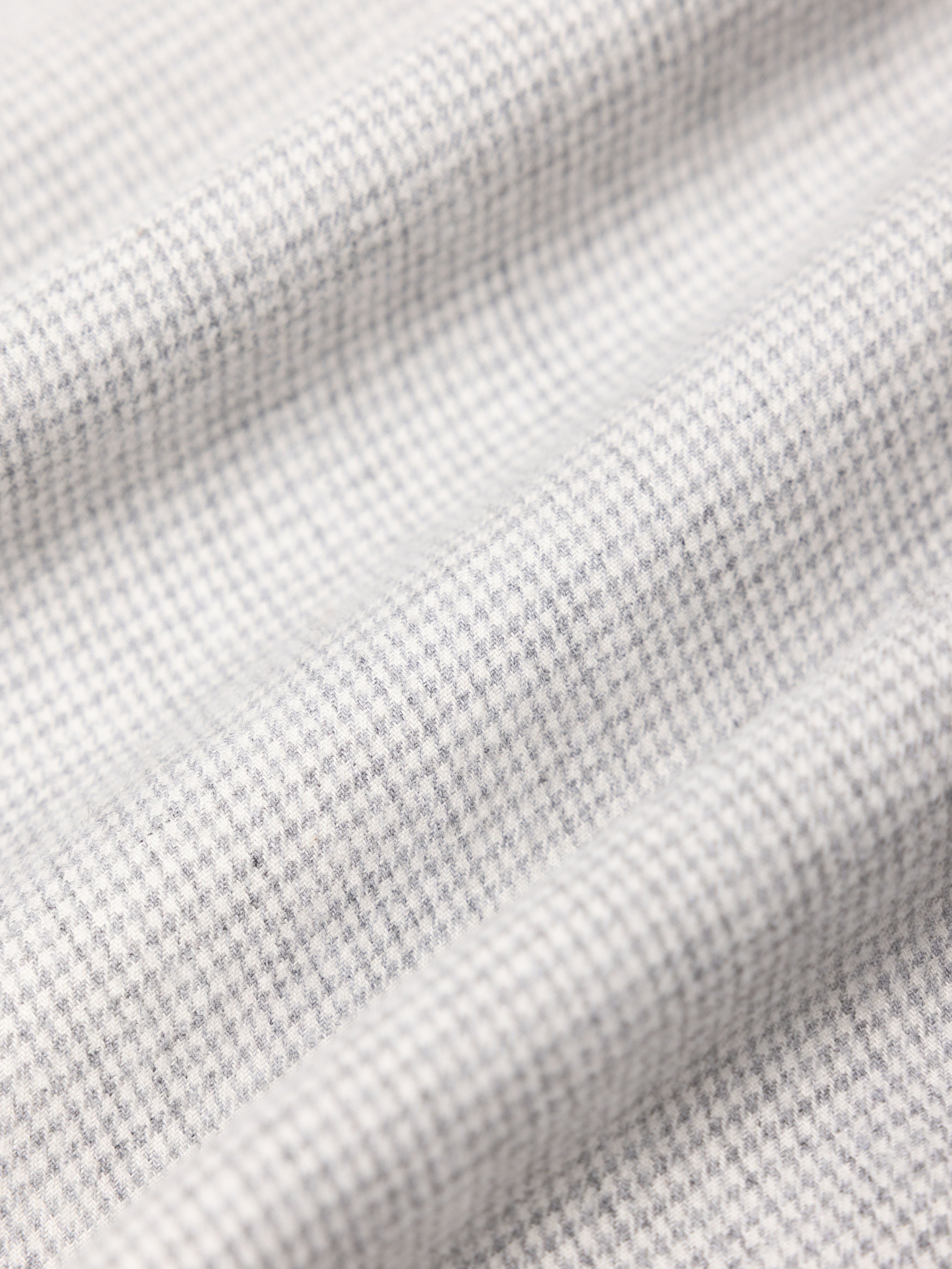 Dirleton Shirt in Grey Houndstooth Cotton