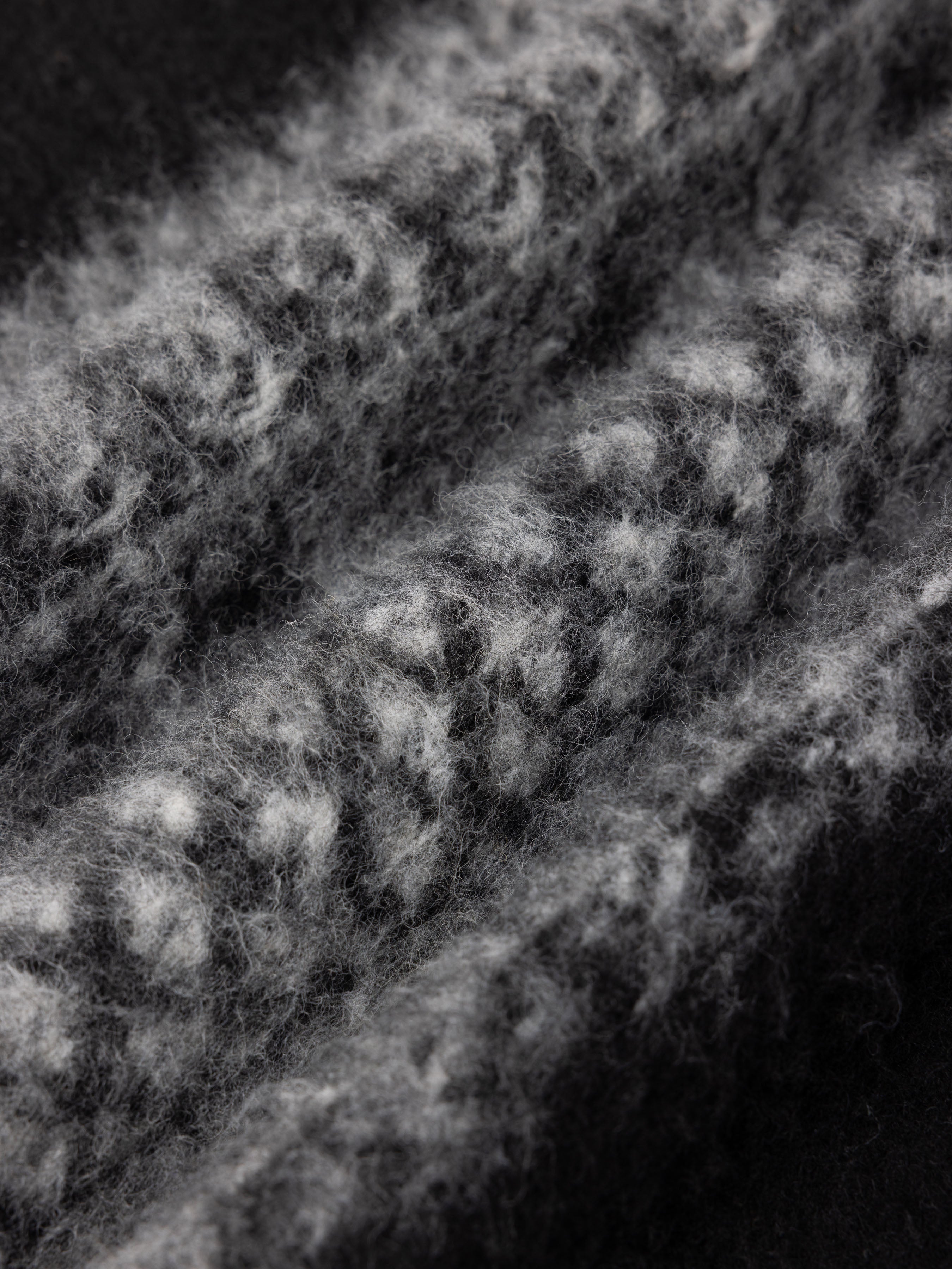 Dreghorn Jacket in Black Fair Isle Band Fleece