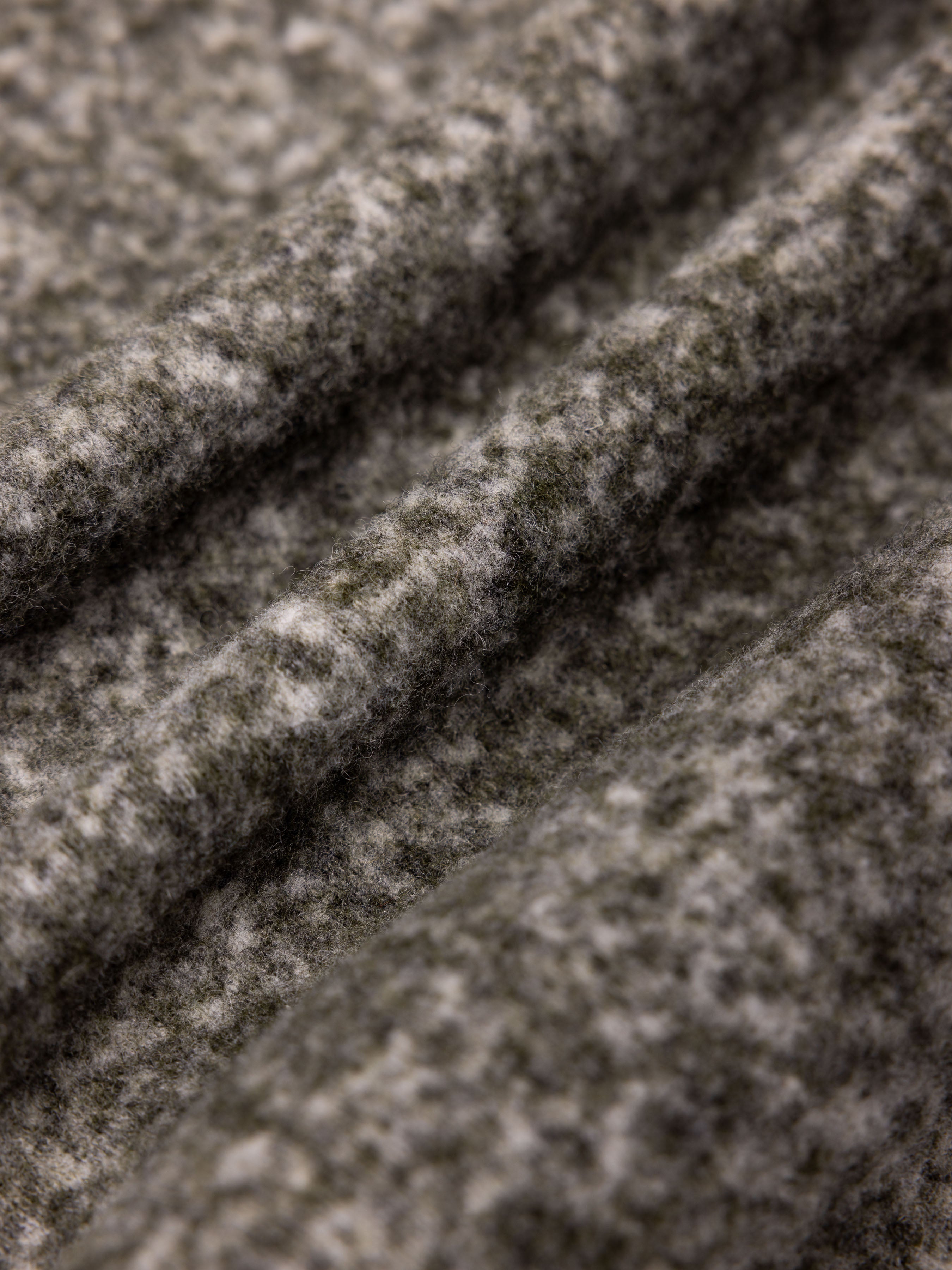 Neist Cardigan in Olive Speckled Wool Blend