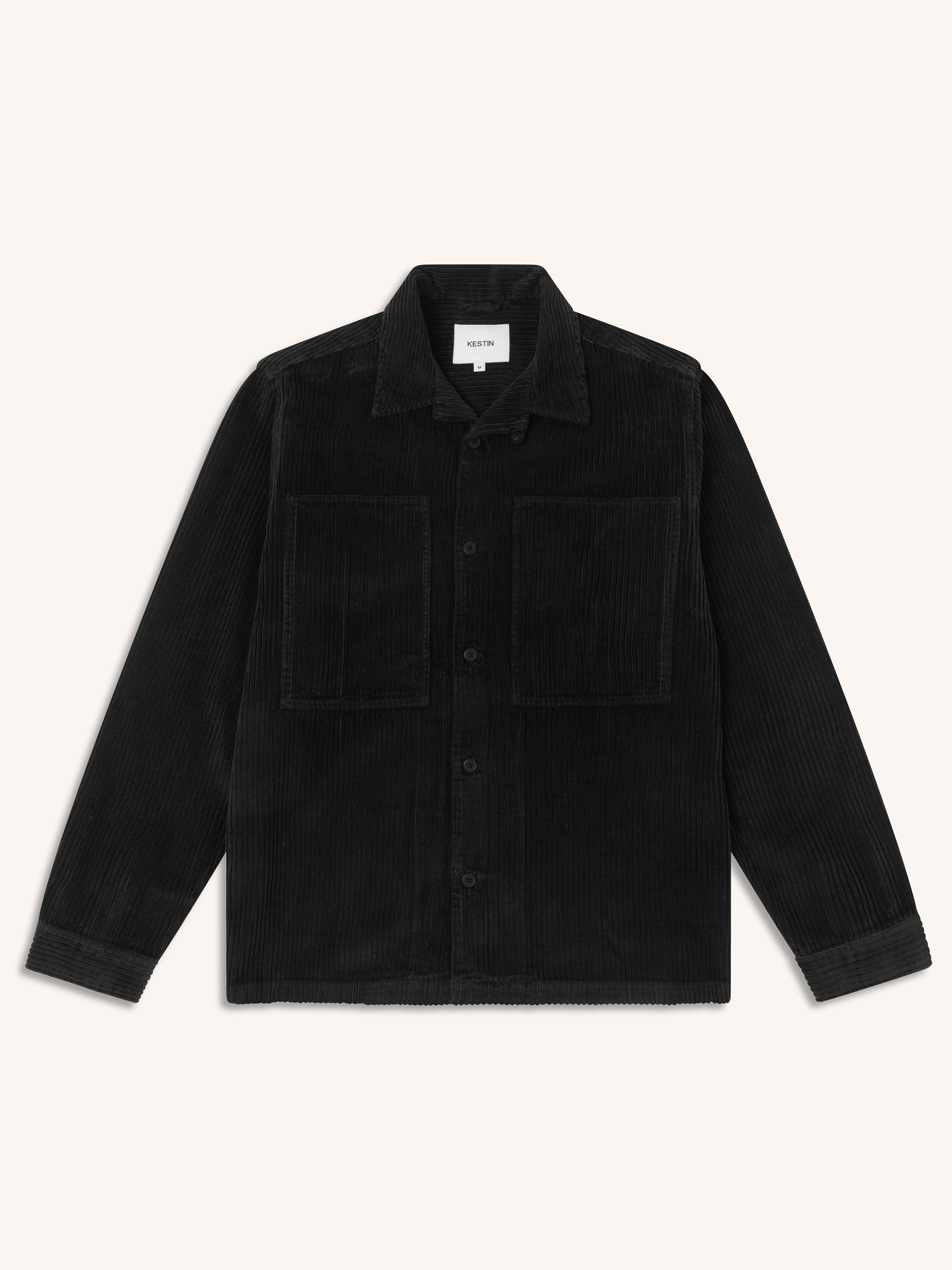 Durno Overshirt in Black 5-Wale Corduroy