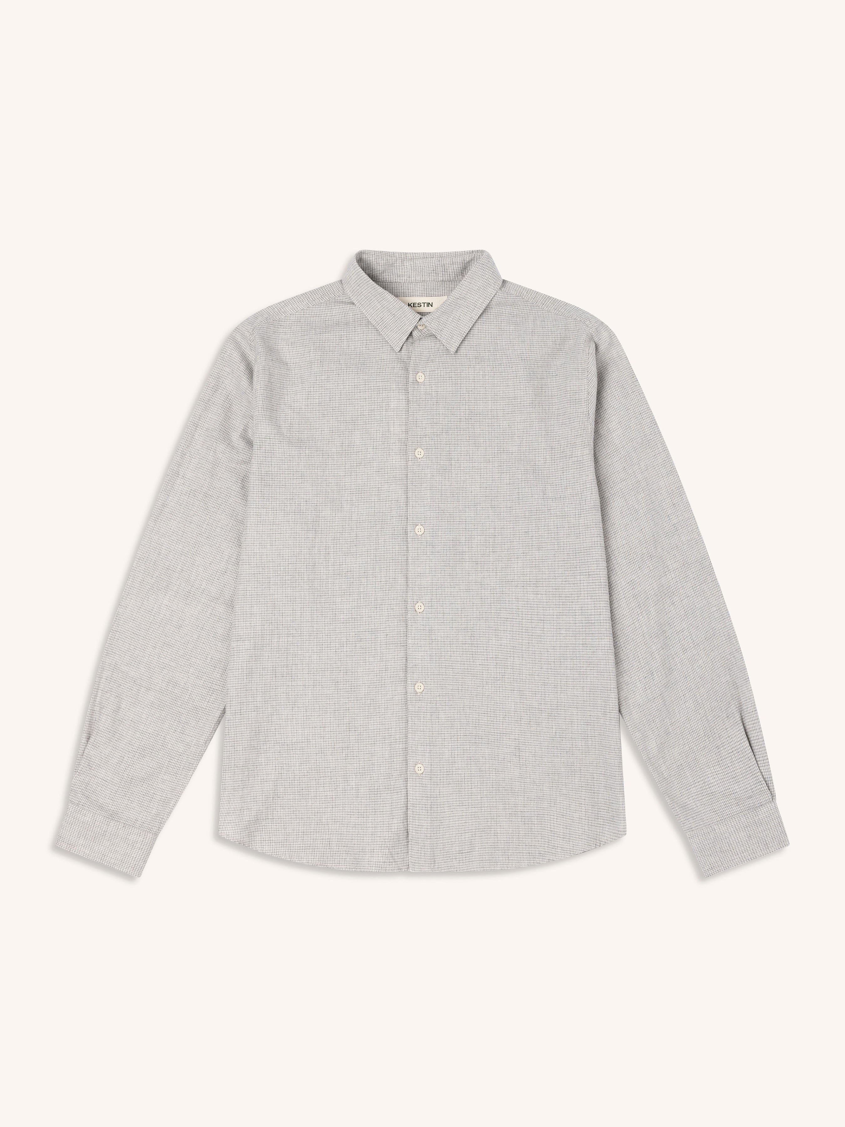 Dirleton Shirt in Grey Houndstooth Cotton
