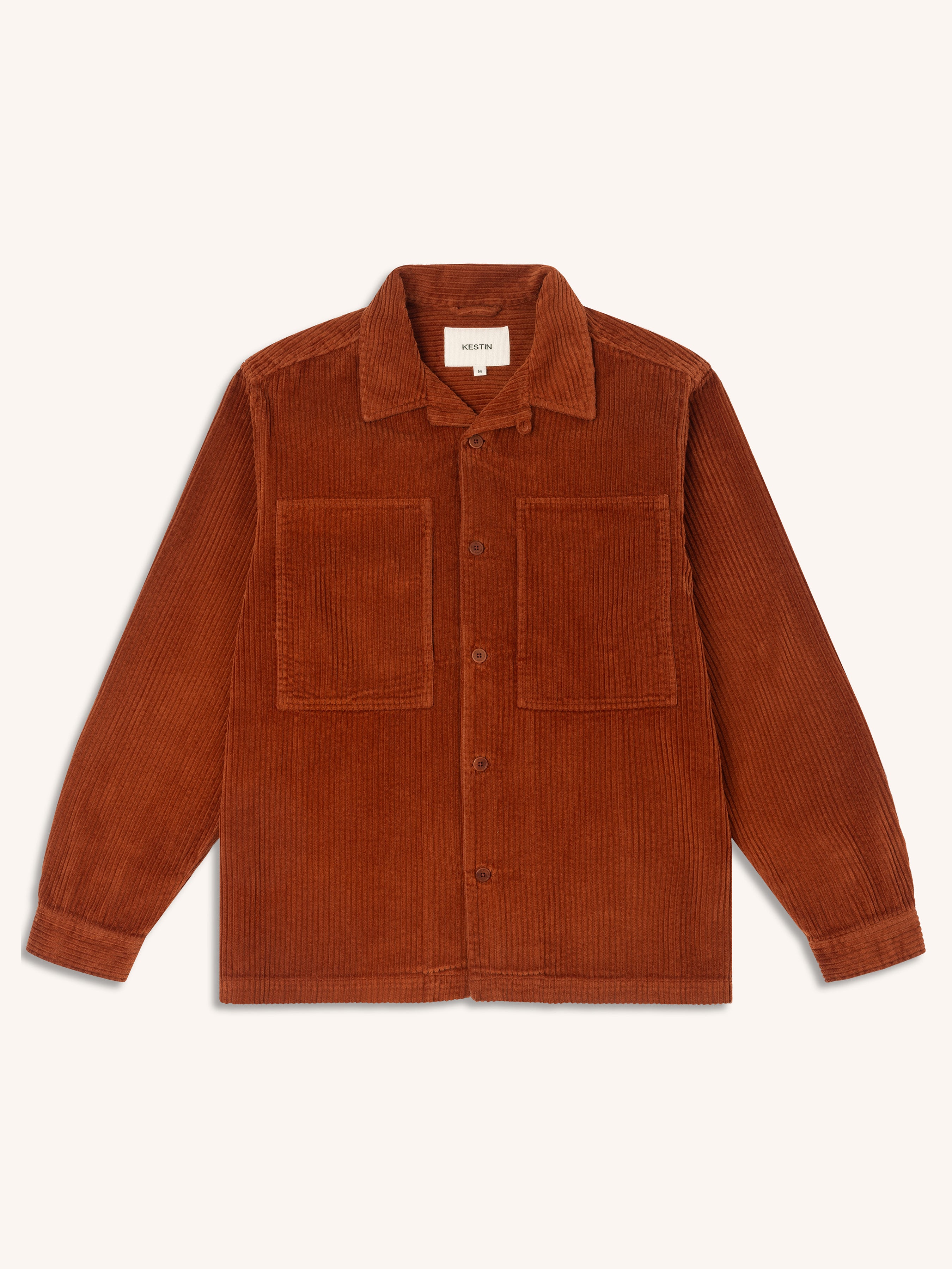 Durno Overshirt in Rust Orange 5-Wale Corduroy