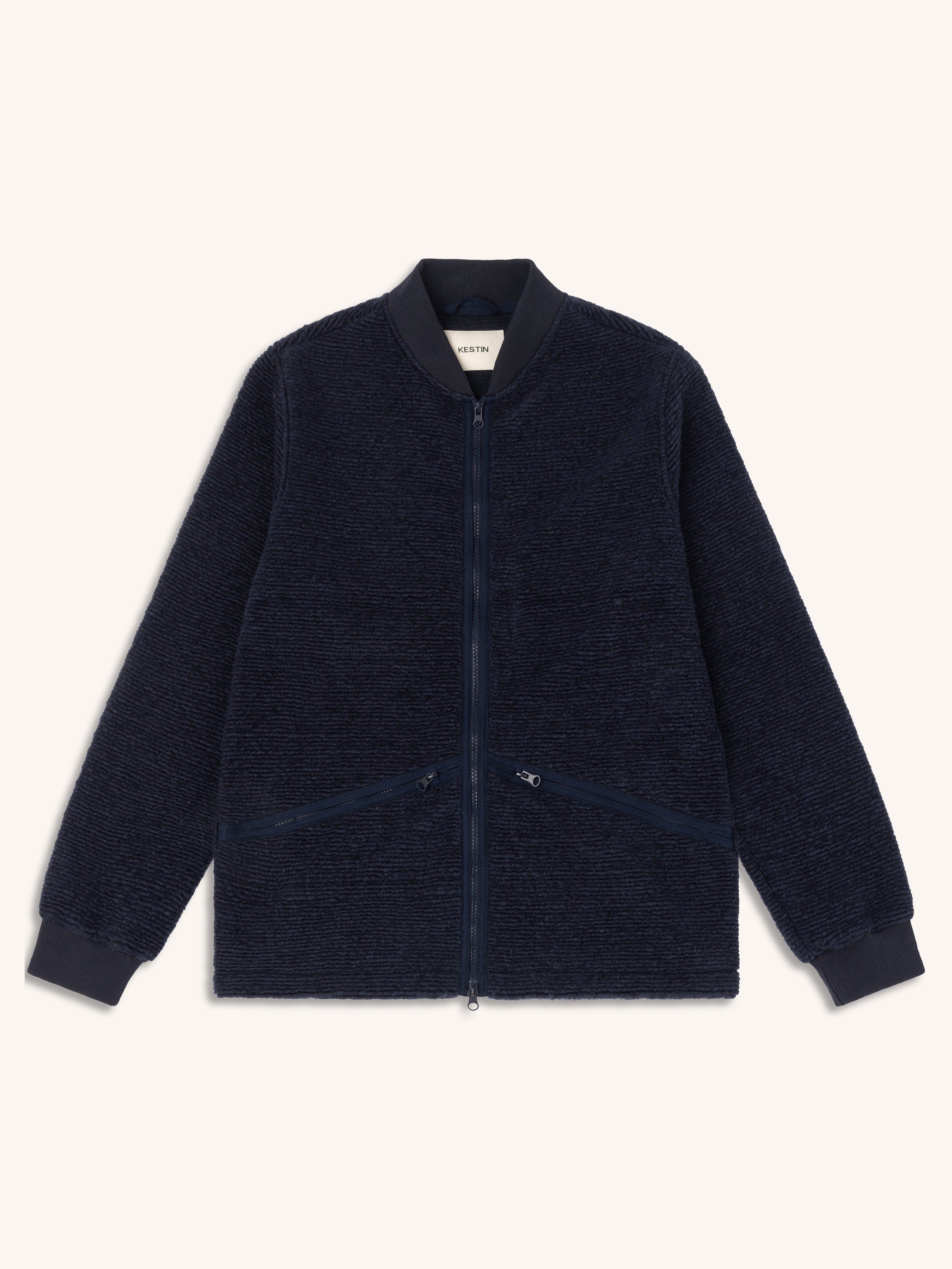 Dreghorn Jacket in Navy Ribbed Fleece