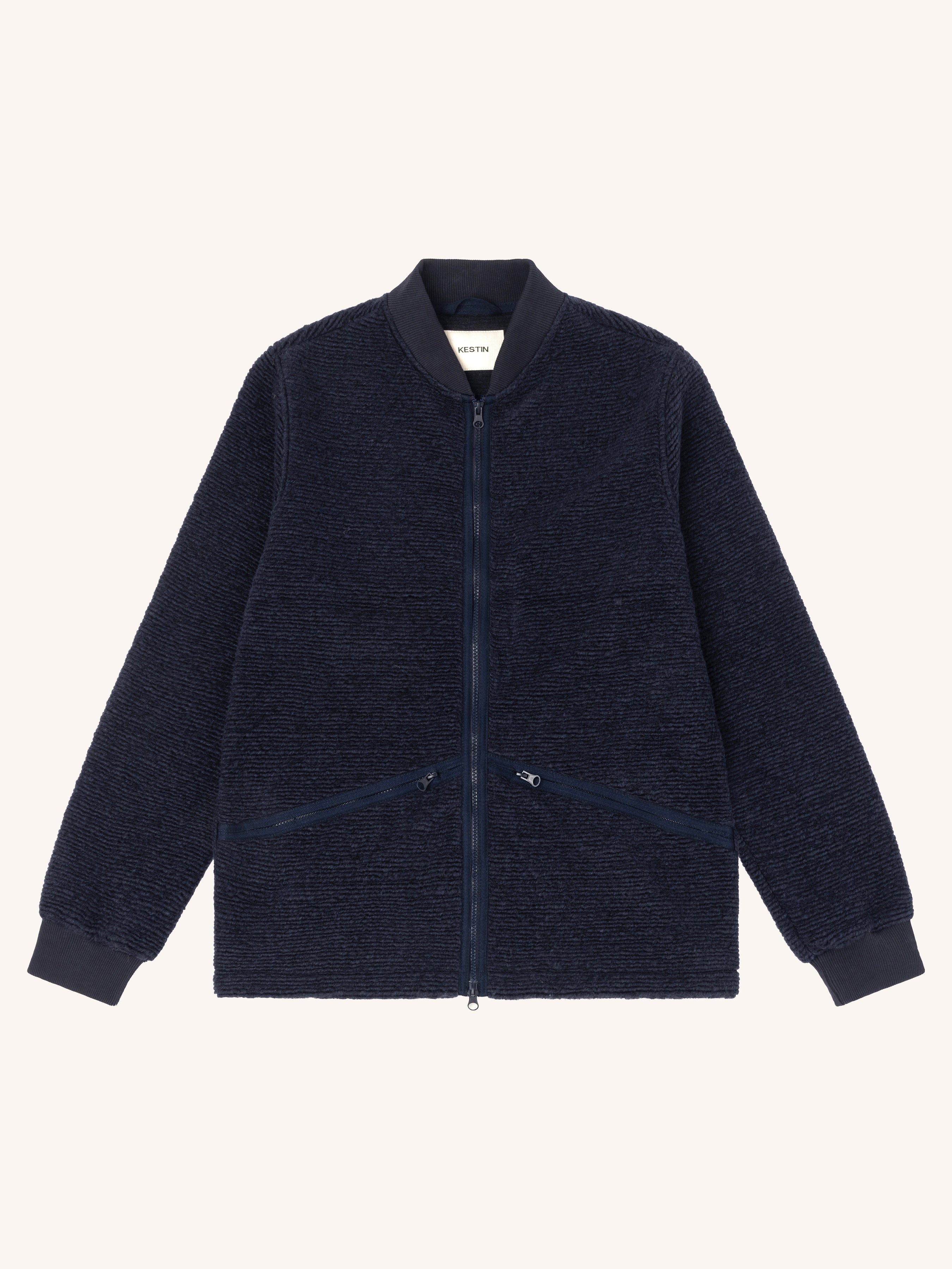 Dreghorn Jacket in Navy Ribbed Fleece