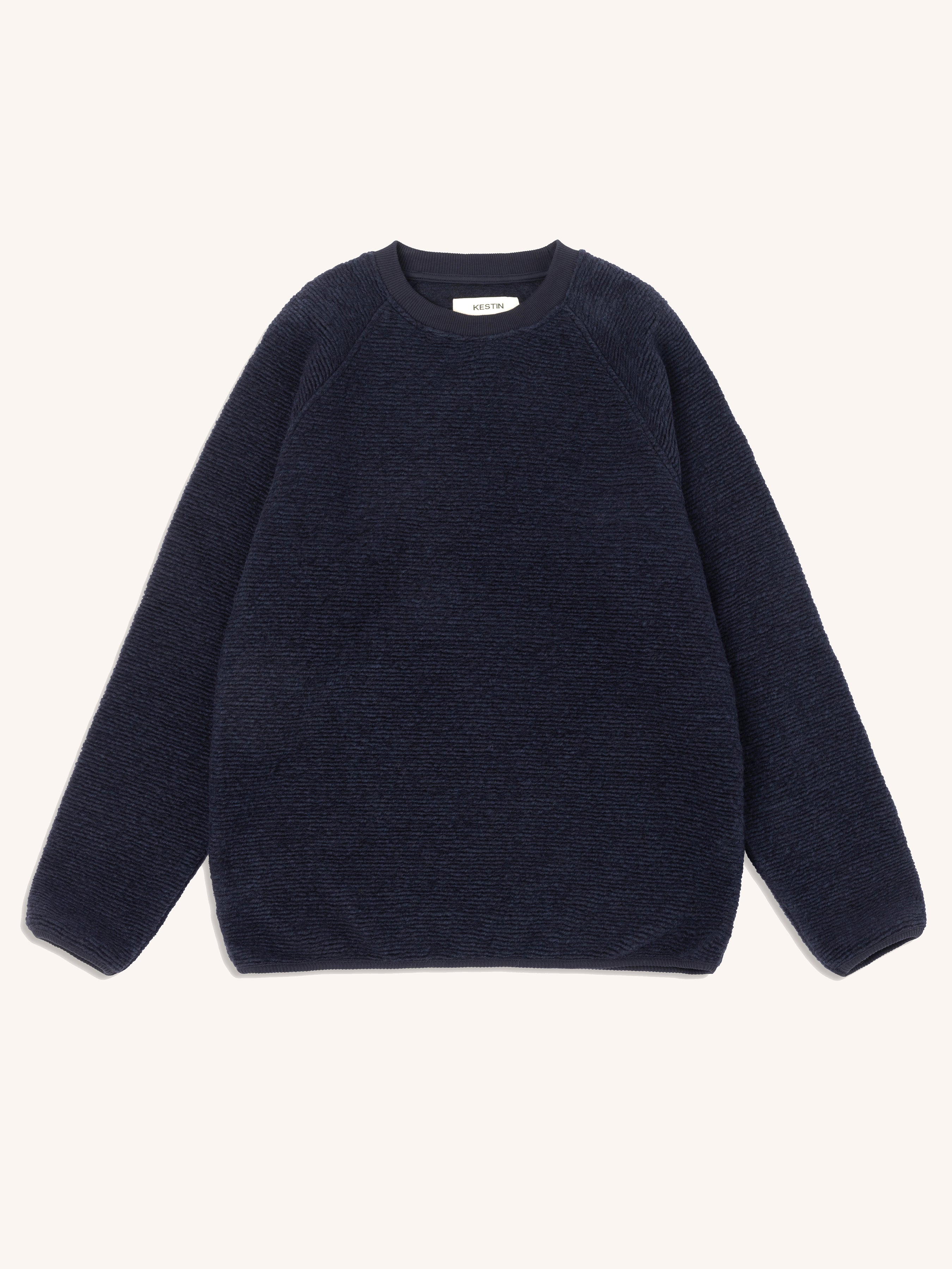 Junction Crew in Navy Ribbed Fleece