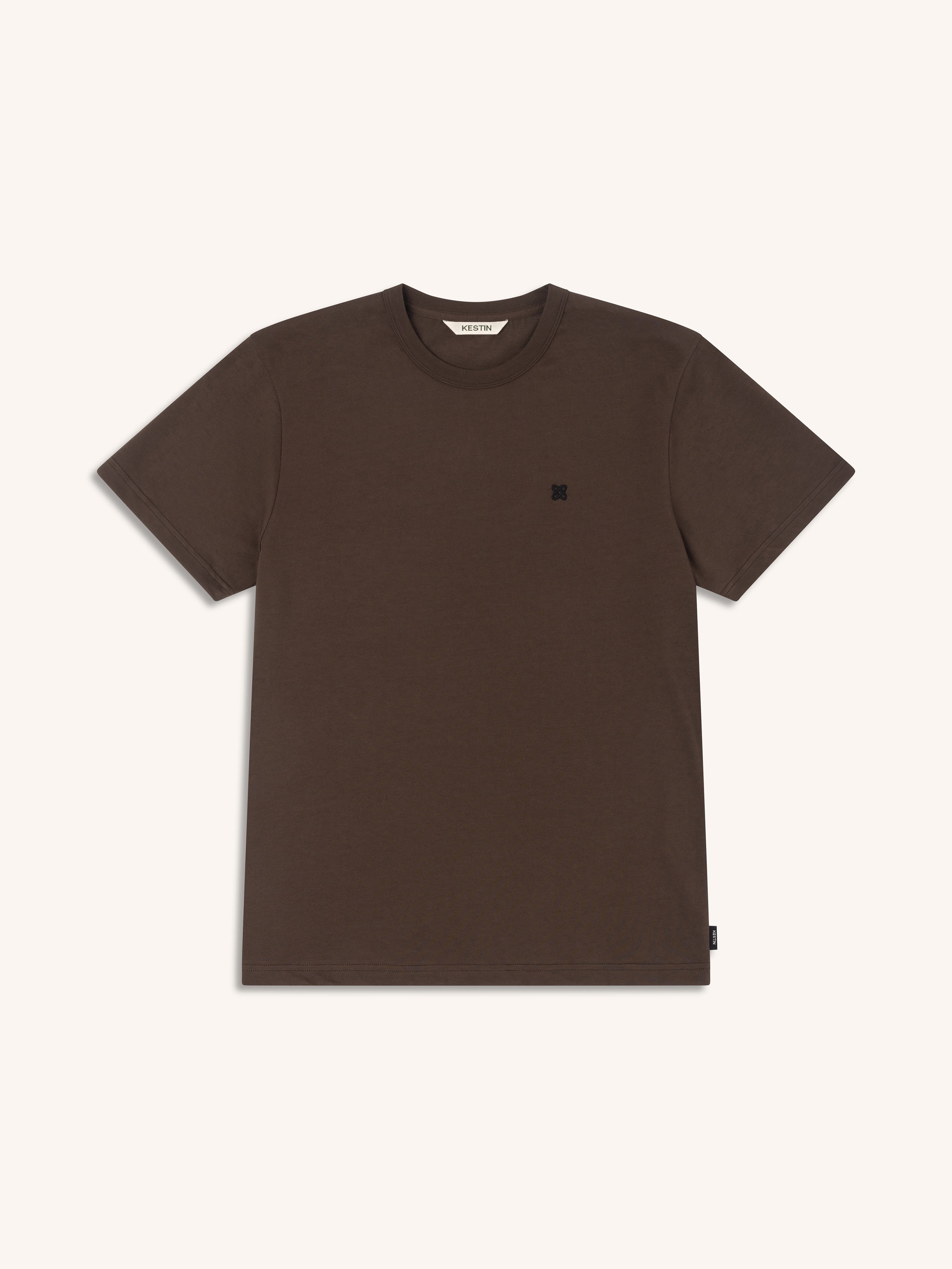 Cargill T-Shirt in Peat Celtic Knot Embroidery