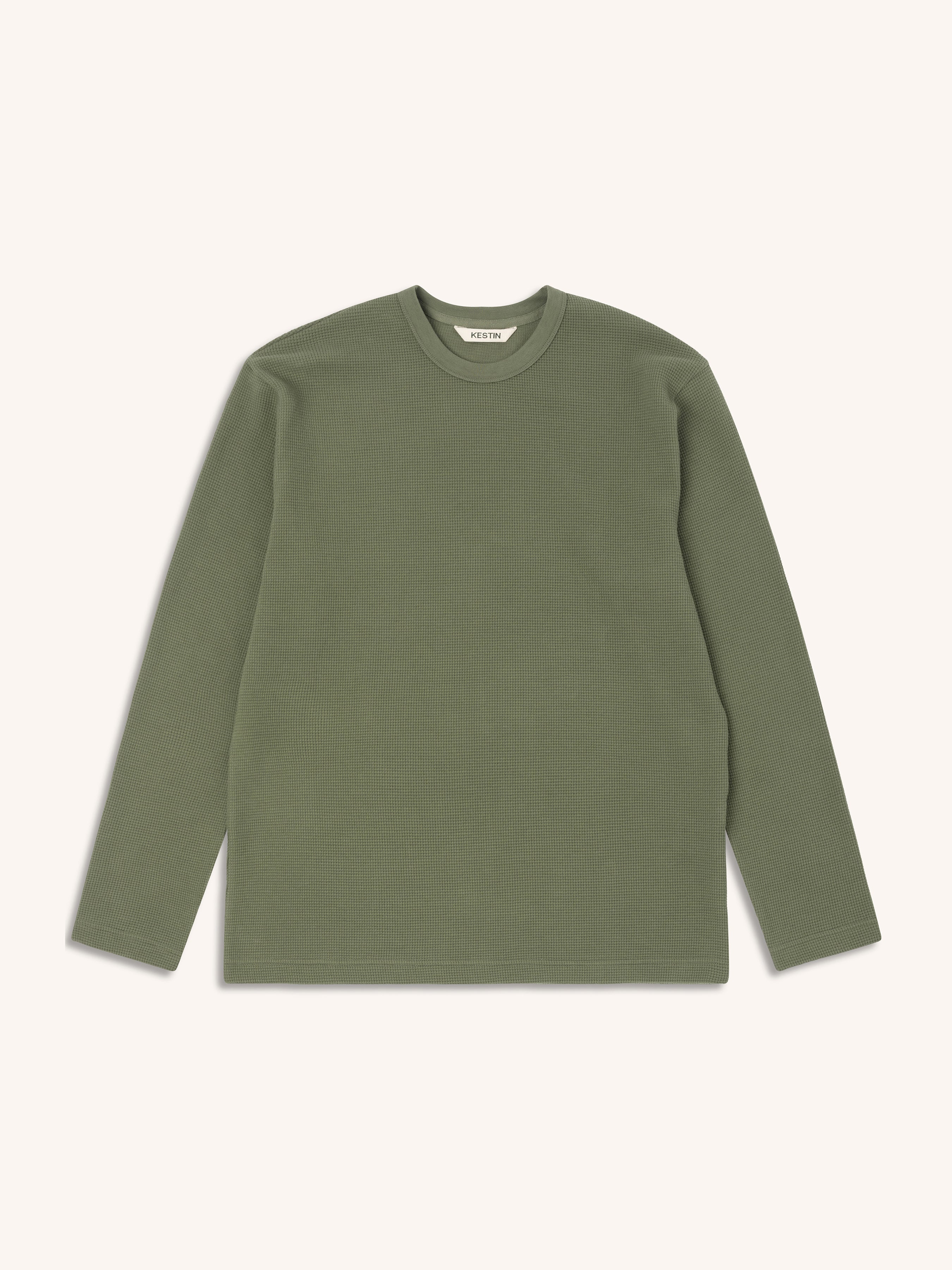 Waternish Long Sleeve Tee in Fern Waffle Cotton