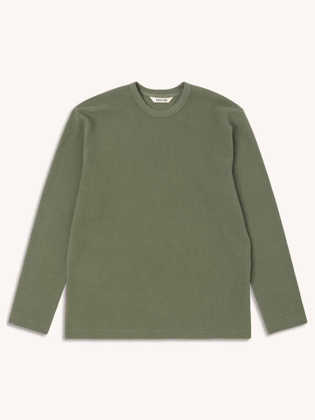 Waternish Long Sleeve Tee in Fern Waffle Cotton