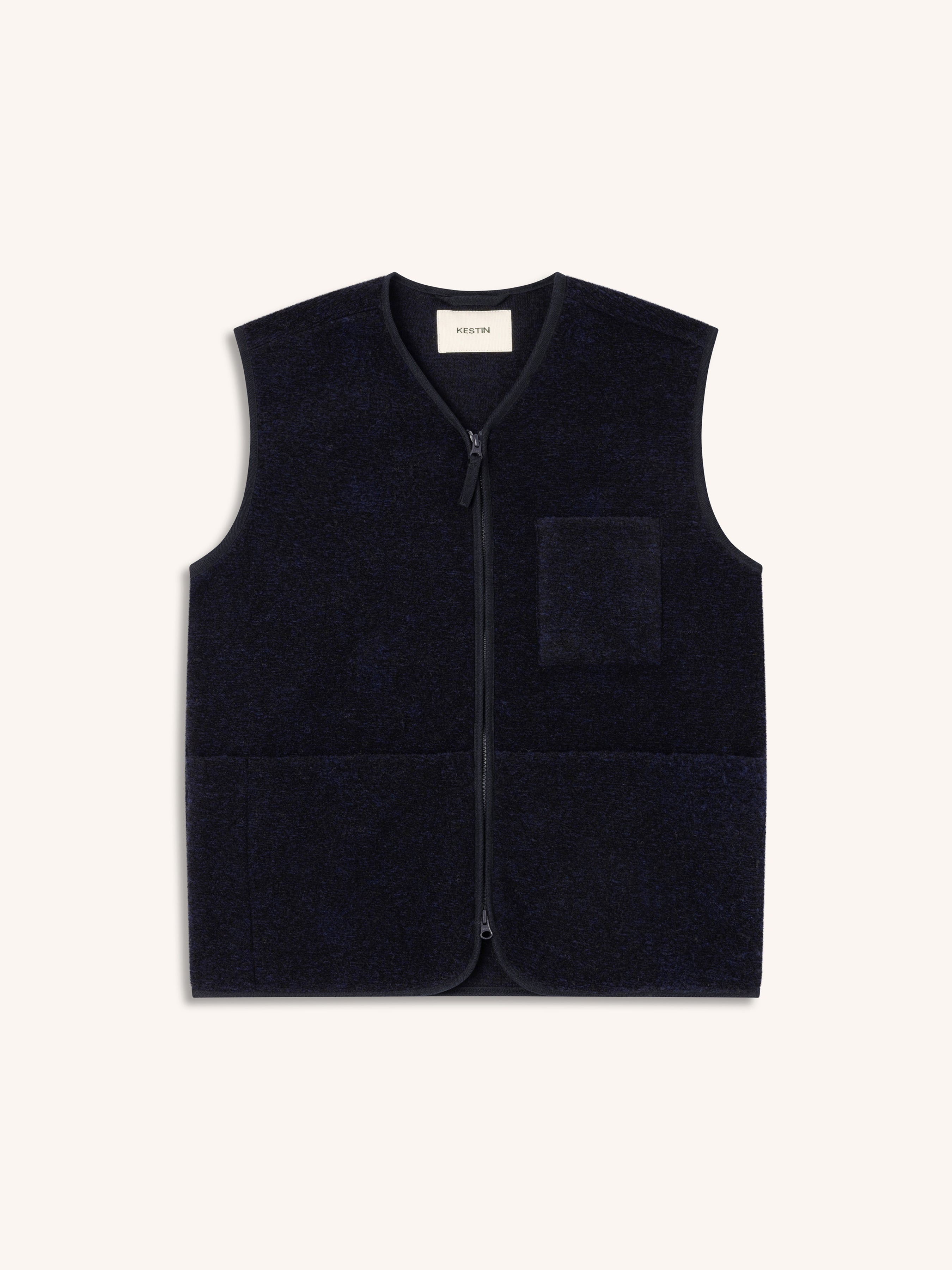 Bute Vest in Navy Speckled Wool Blend