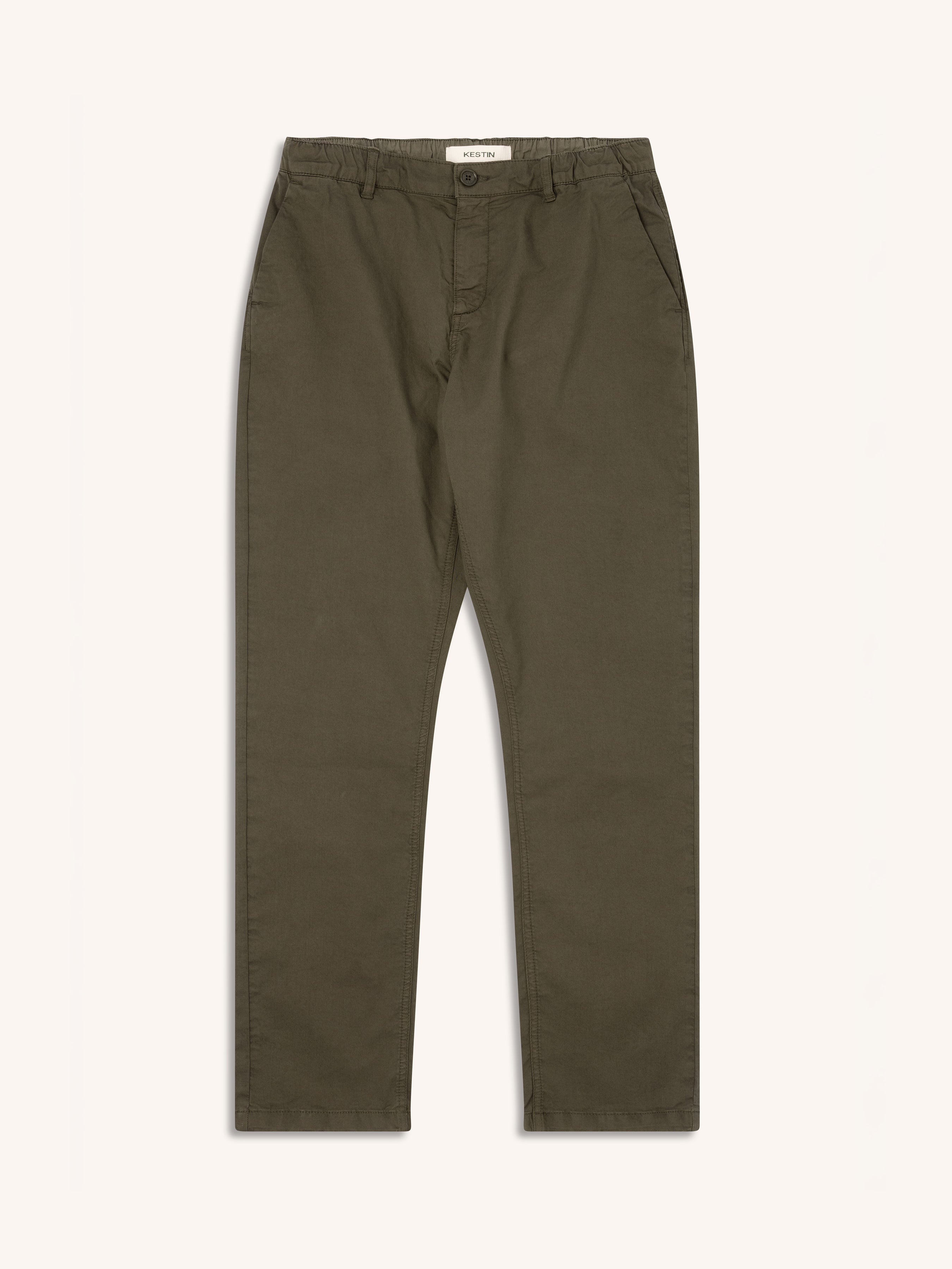 Inverness Trouser in Dark Olive Cotton Twill