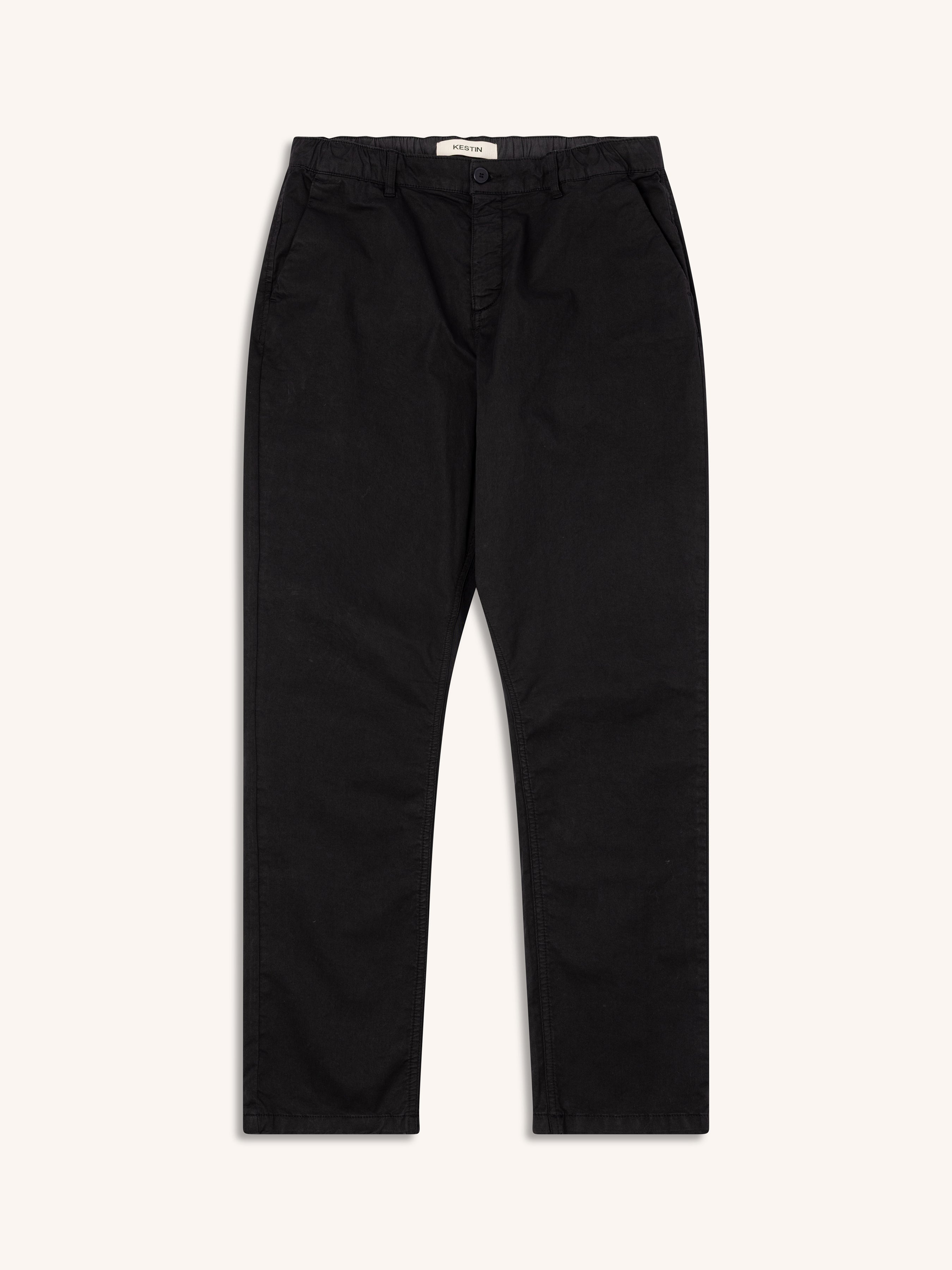 Inverness Trouser in Black Cotton Twill