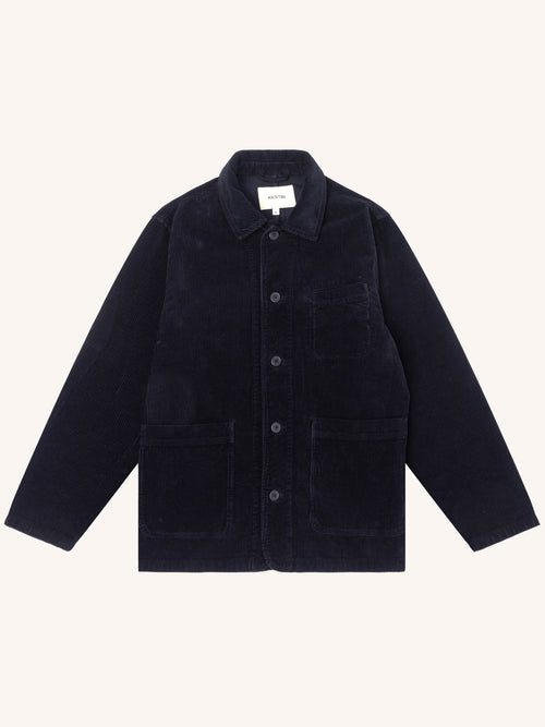 Huntly Jacket in Ink Navy 8-Wale Organic Corduroy