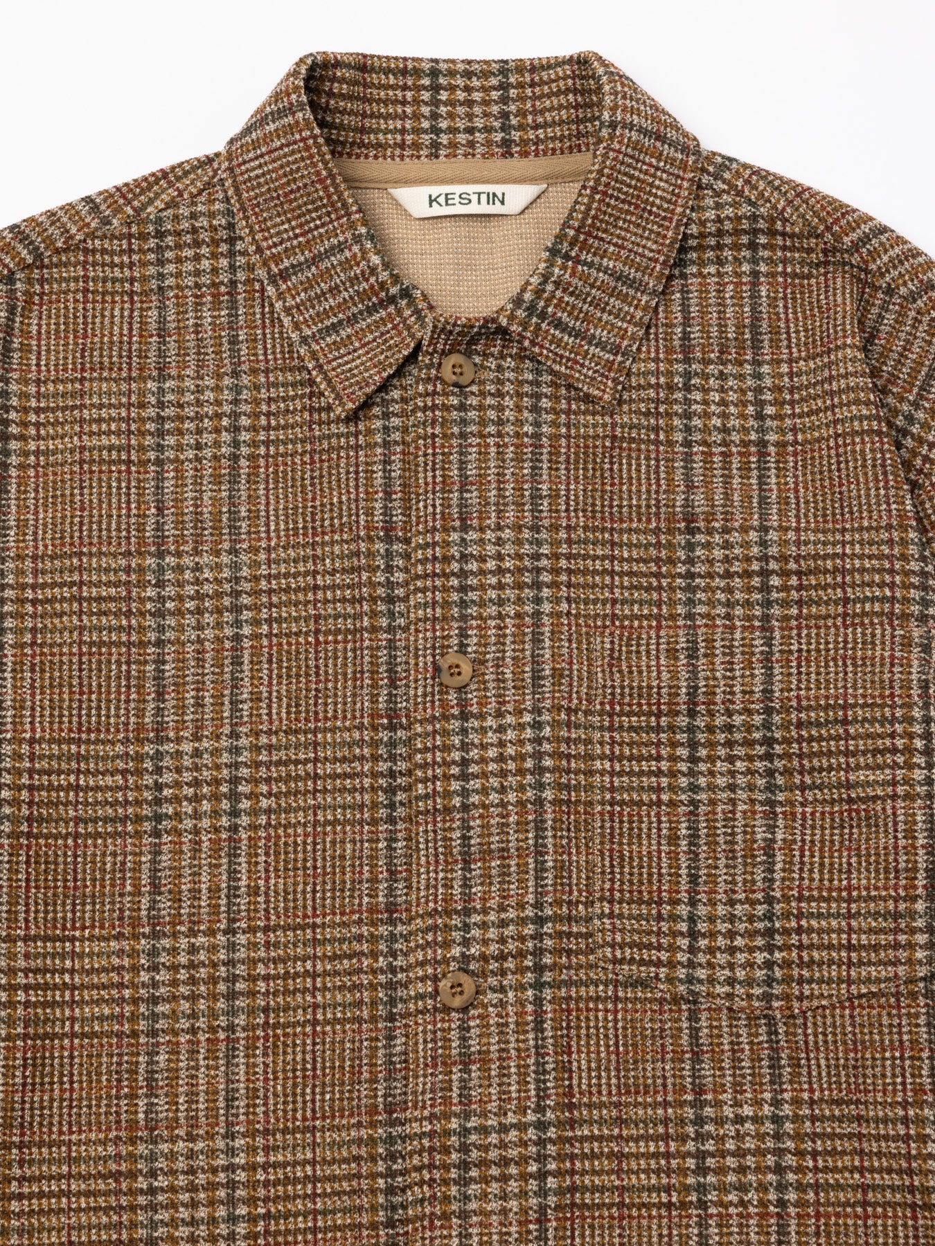 Portree Overshirt in Peat Printed Check Jersey