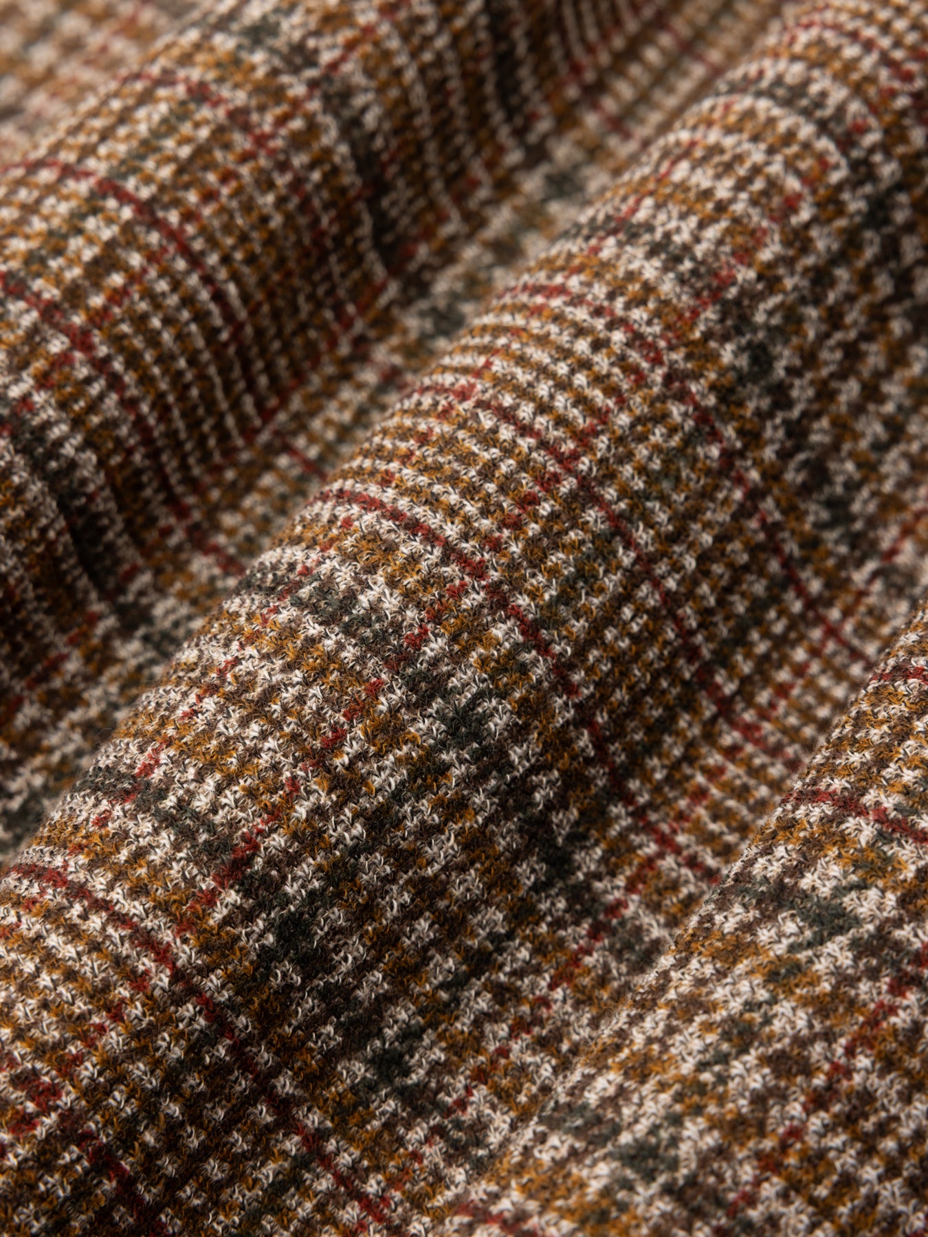 Aberfeldy Quarter Zip in Peat Printed Check Jersey