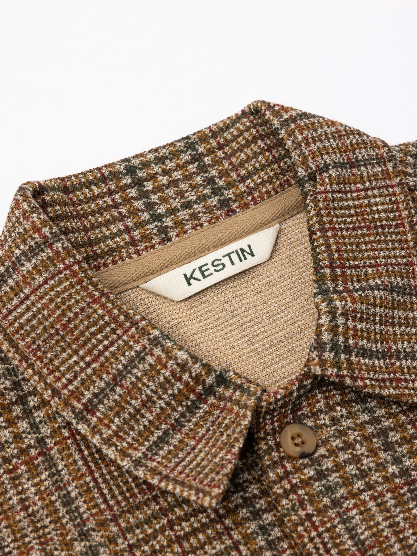 Portree Overshirt in Peat Printed Check Jersey