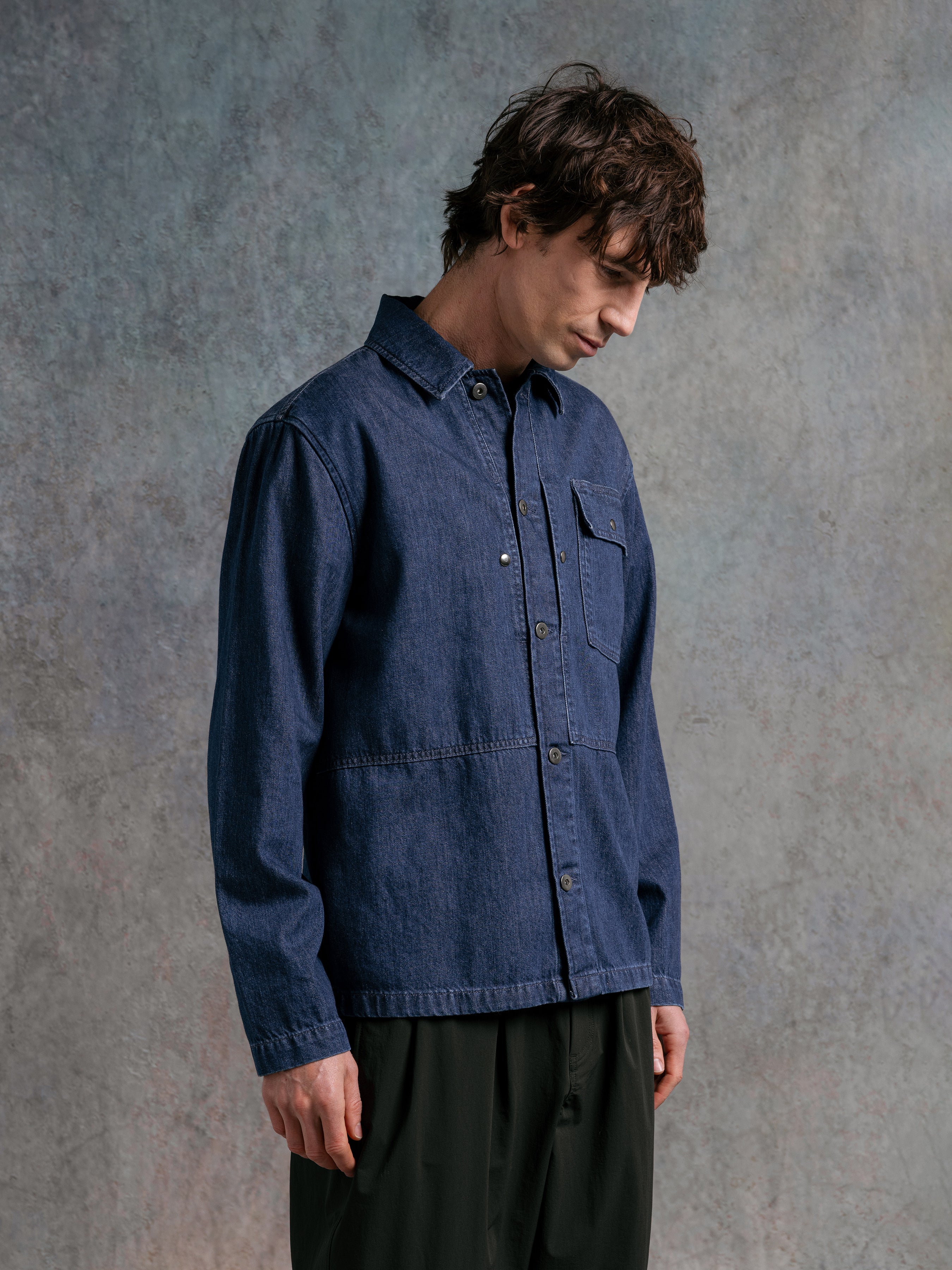Barra Overshirt in Washed Denim