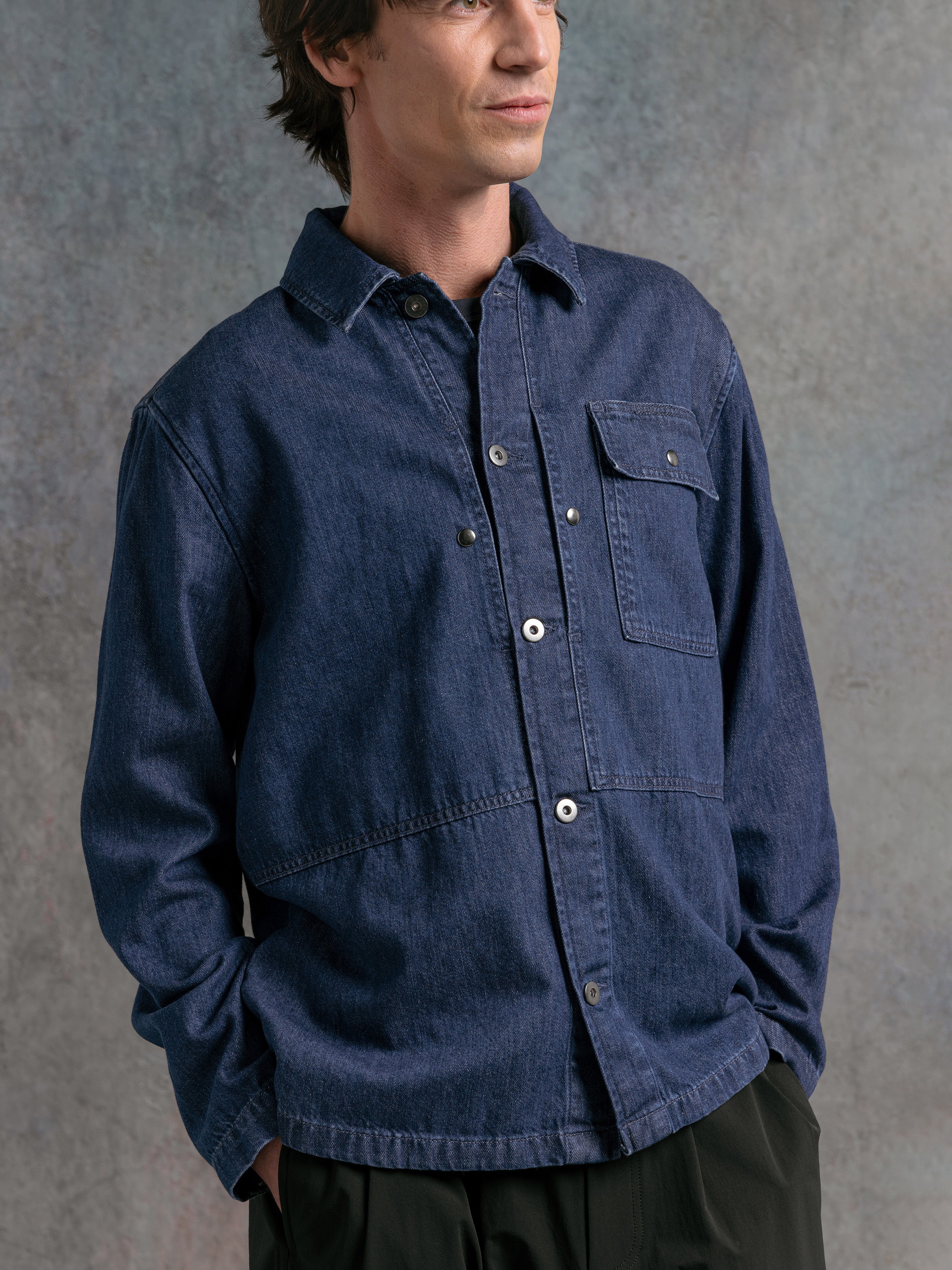 Barra Overshirt in Washed Denim