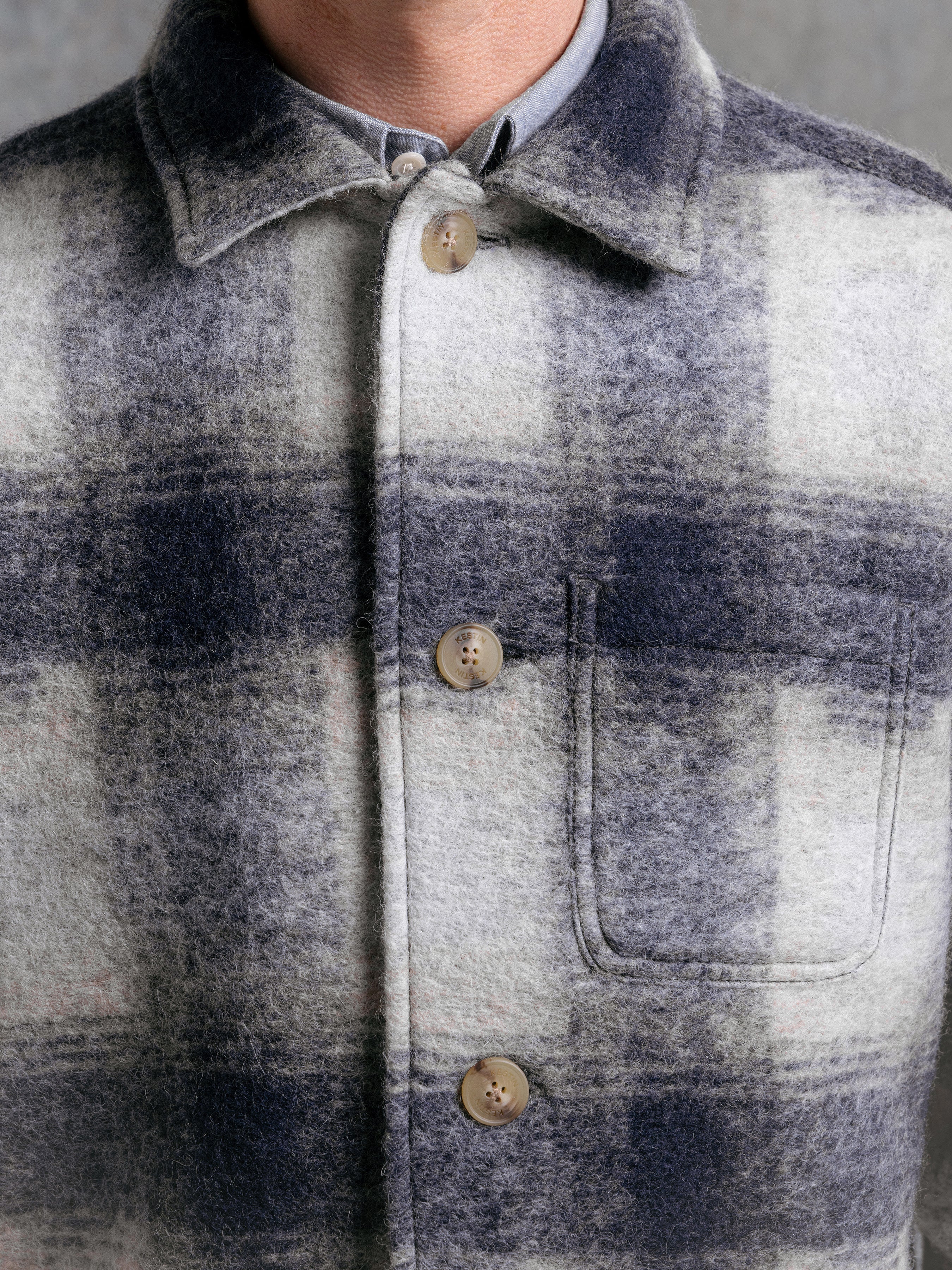 Ormiston Jacket in Navy Check Wool Blend
