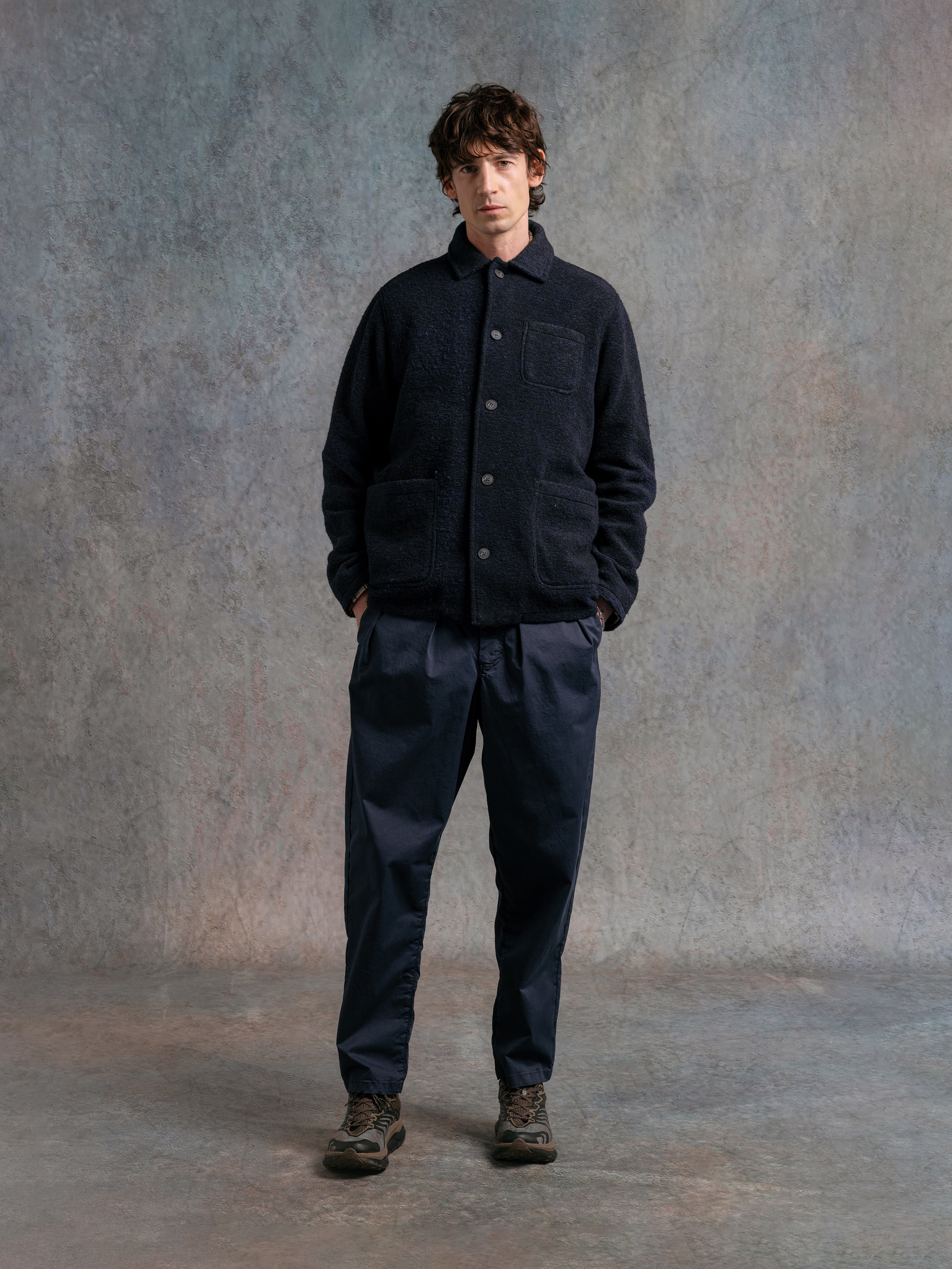 Ormiston Jacket in Navy Speckled Wool Blend