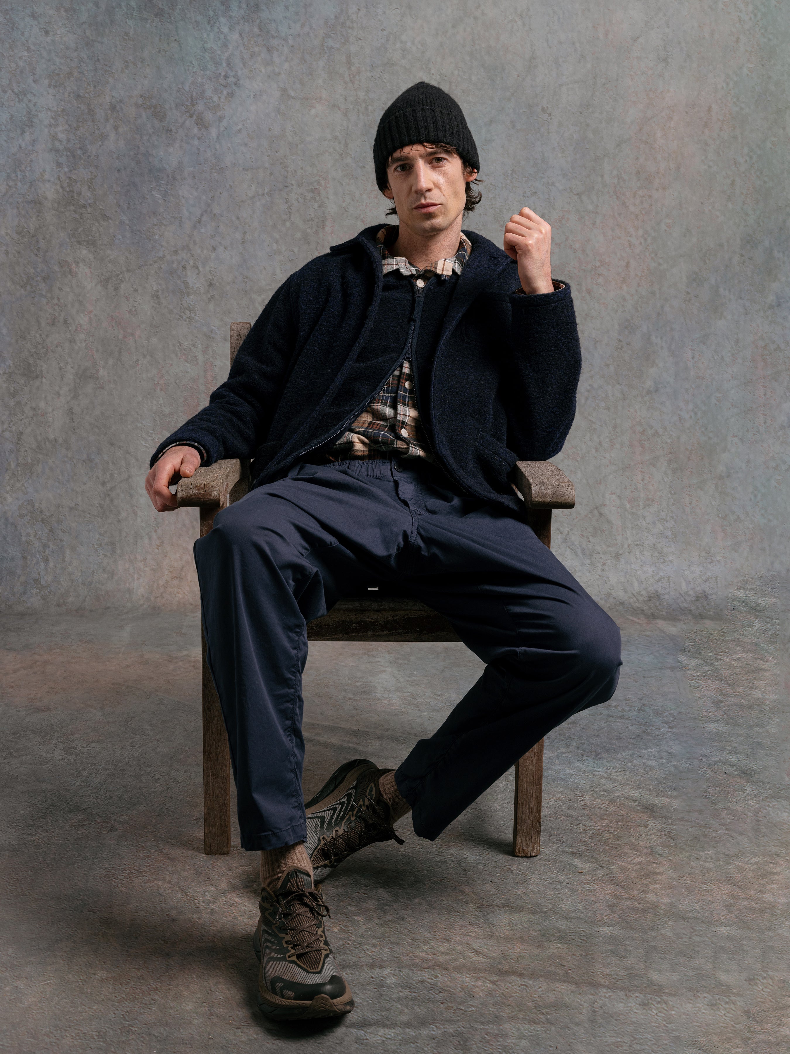 Ormiston Jacket in Navy Speckled Wool Blend