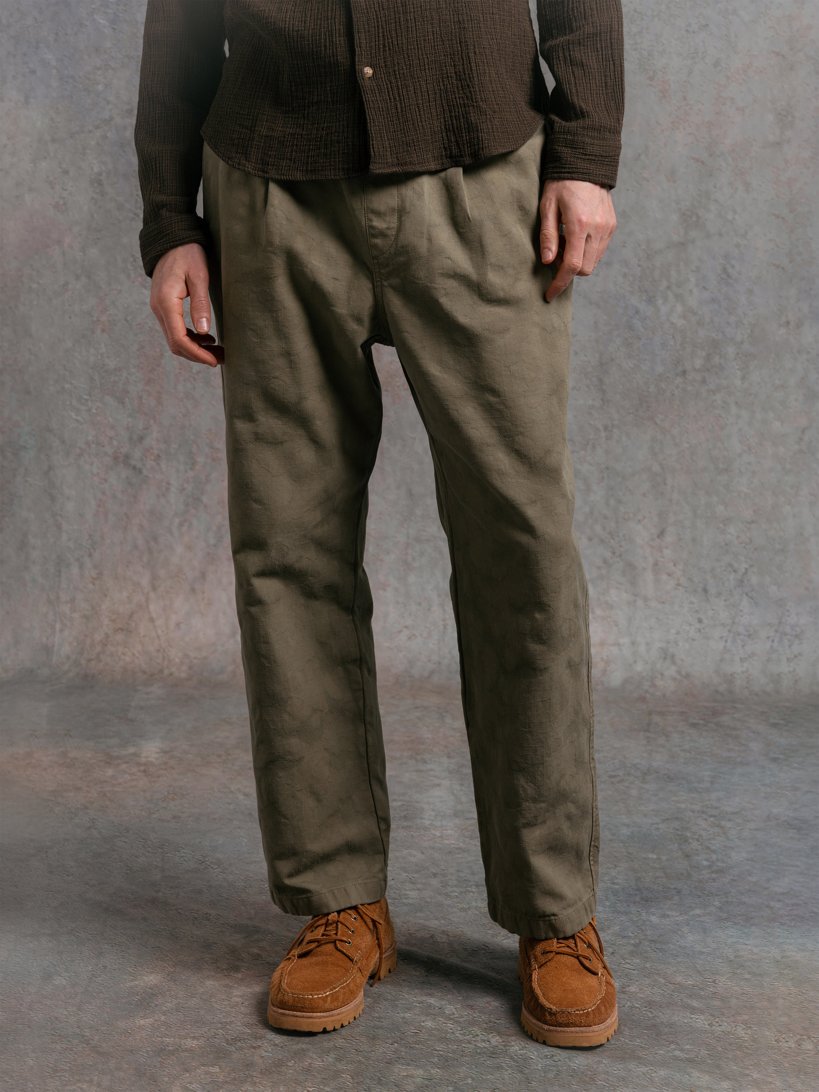 Doune Pant in Military Jacquard Ripstop Cotton
