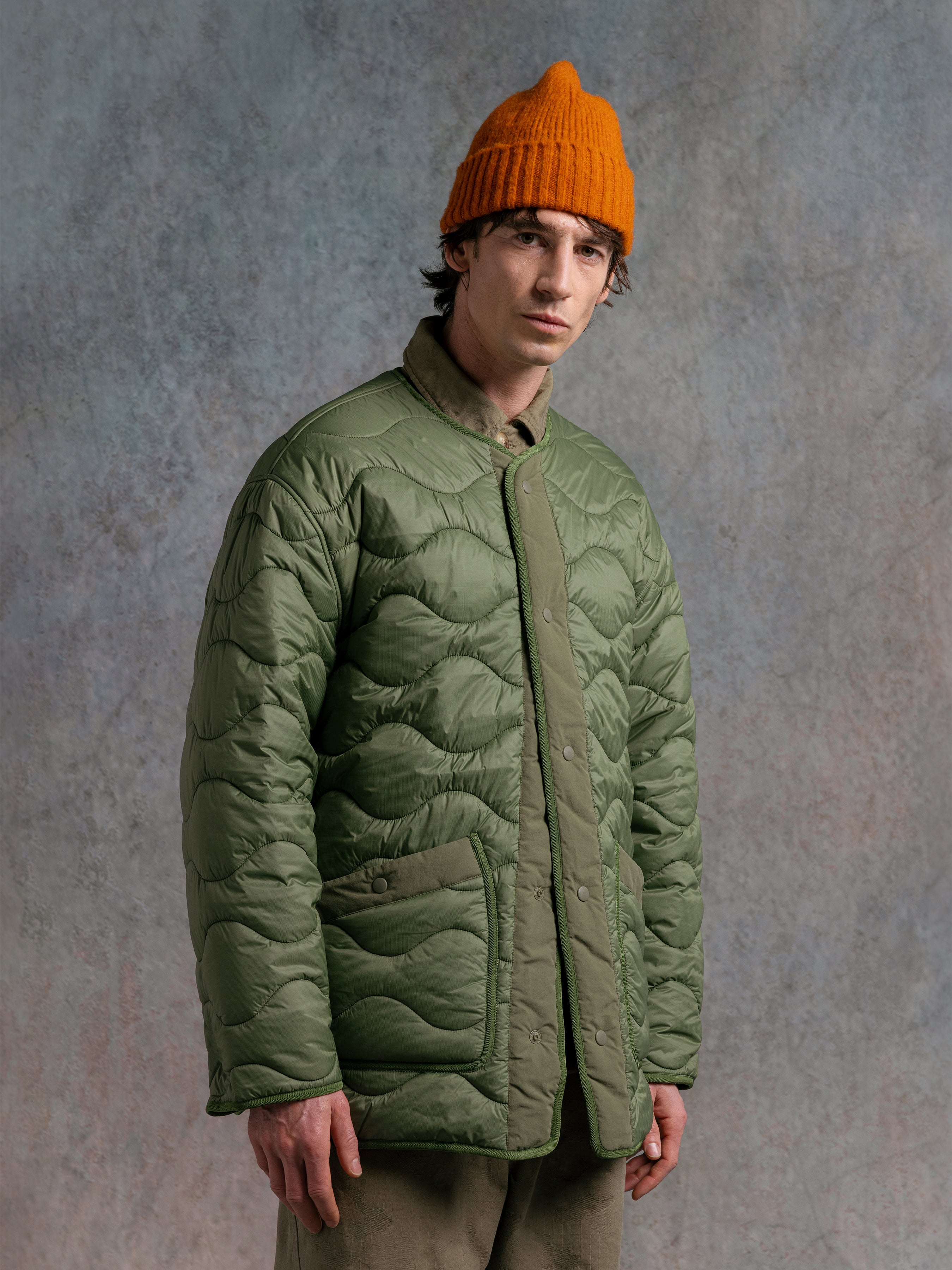 Islay Quilted Jacket in Fern Green Recycled Nylon