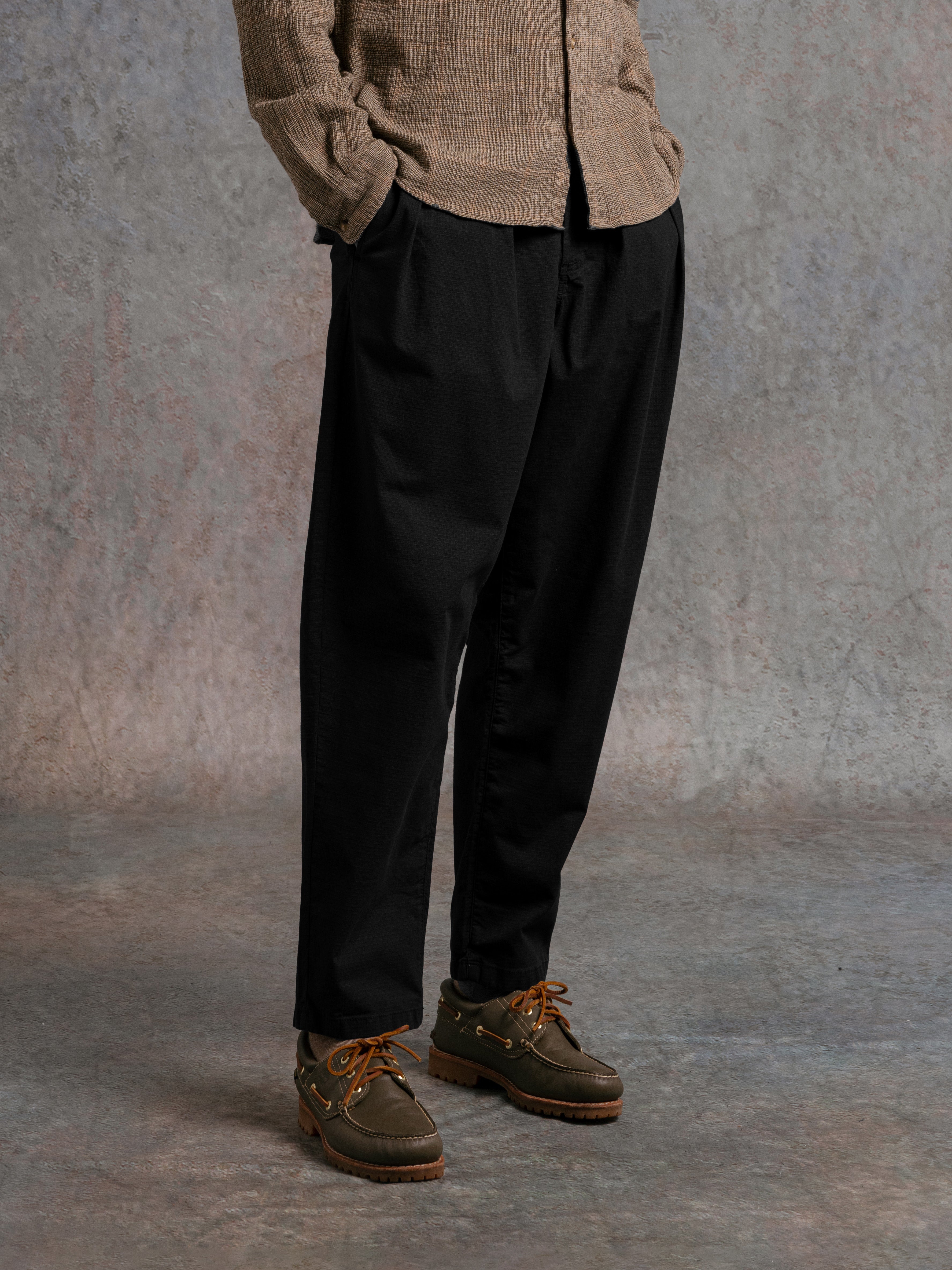 Clyde Pant in Black Ripstop Cotton