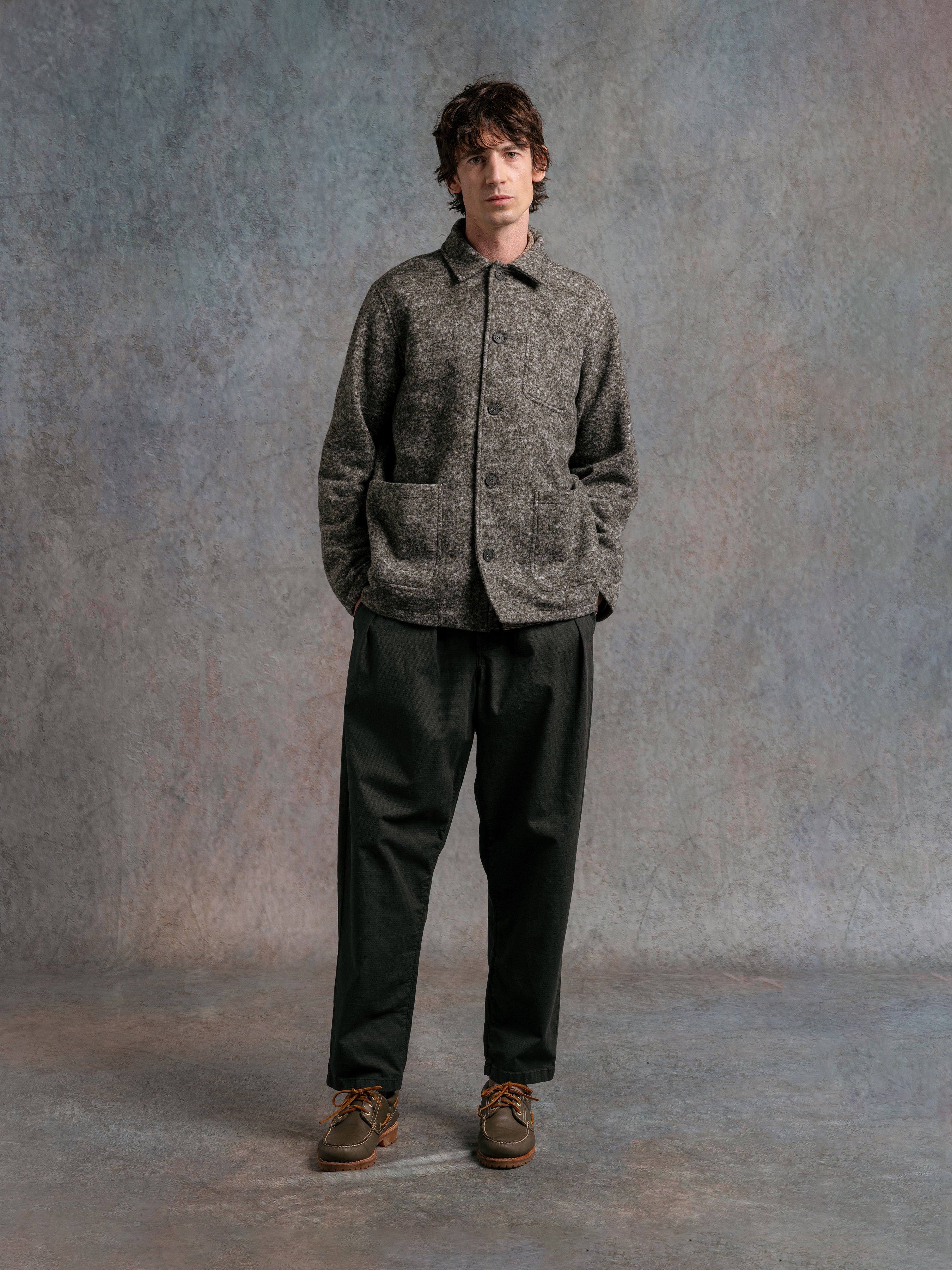 Ormiston Jacket in Olive Speckled Wool Blend