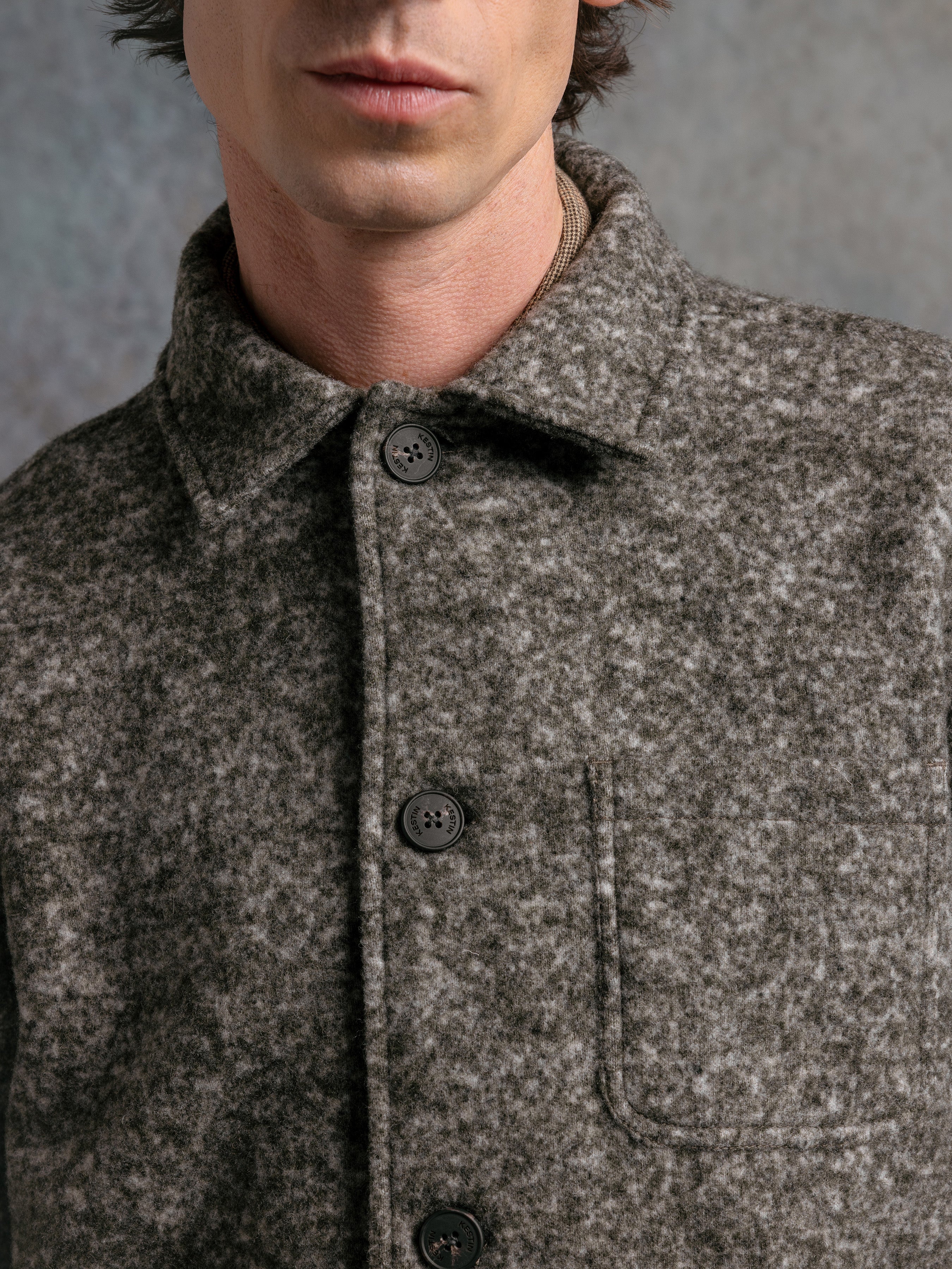 Ormiston Jacket in Olive Speckled Wool Blend