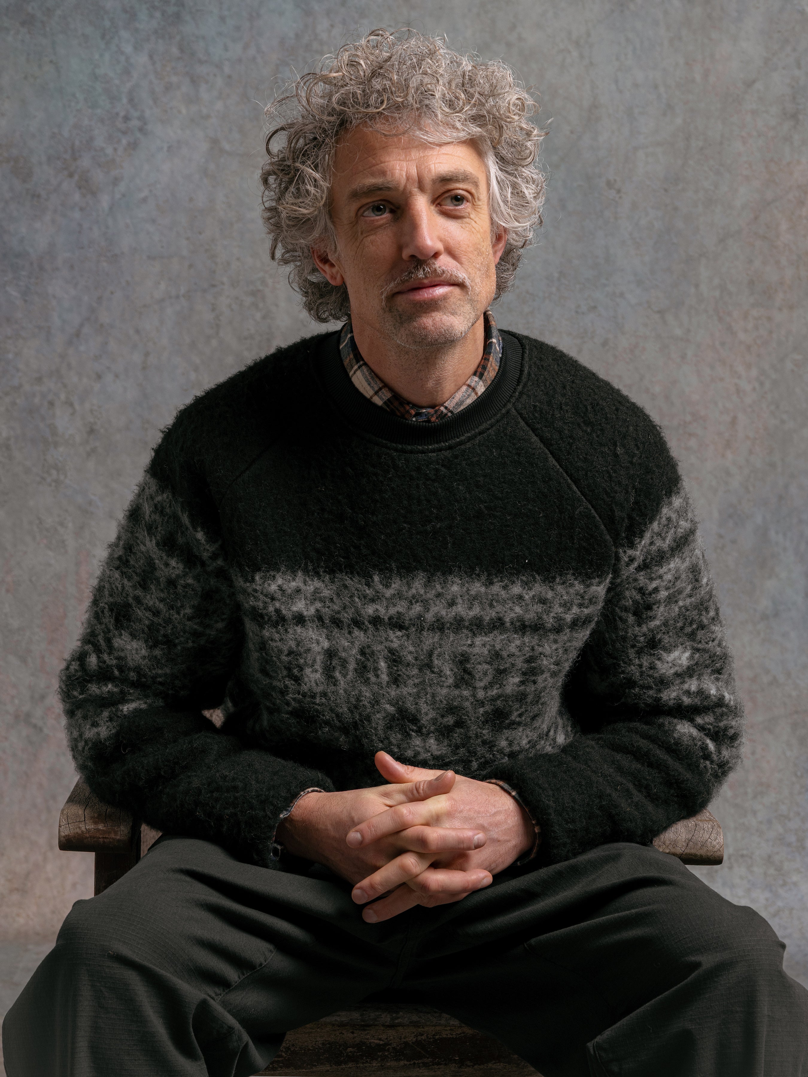 Junction Crew in Black Fair Isle Band Fleece