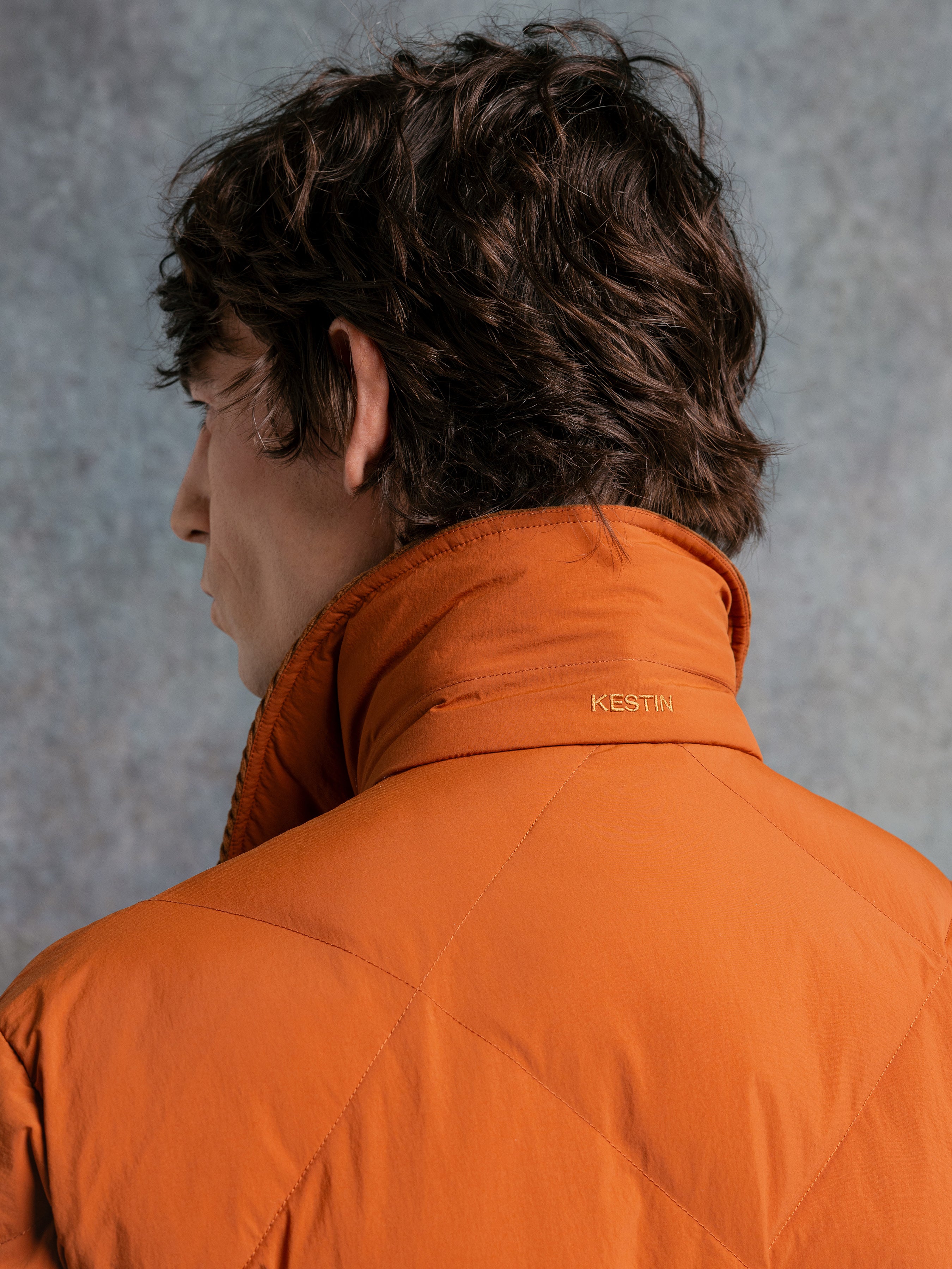 Dunbar Jacket in Rust Orange Recycled Nylon