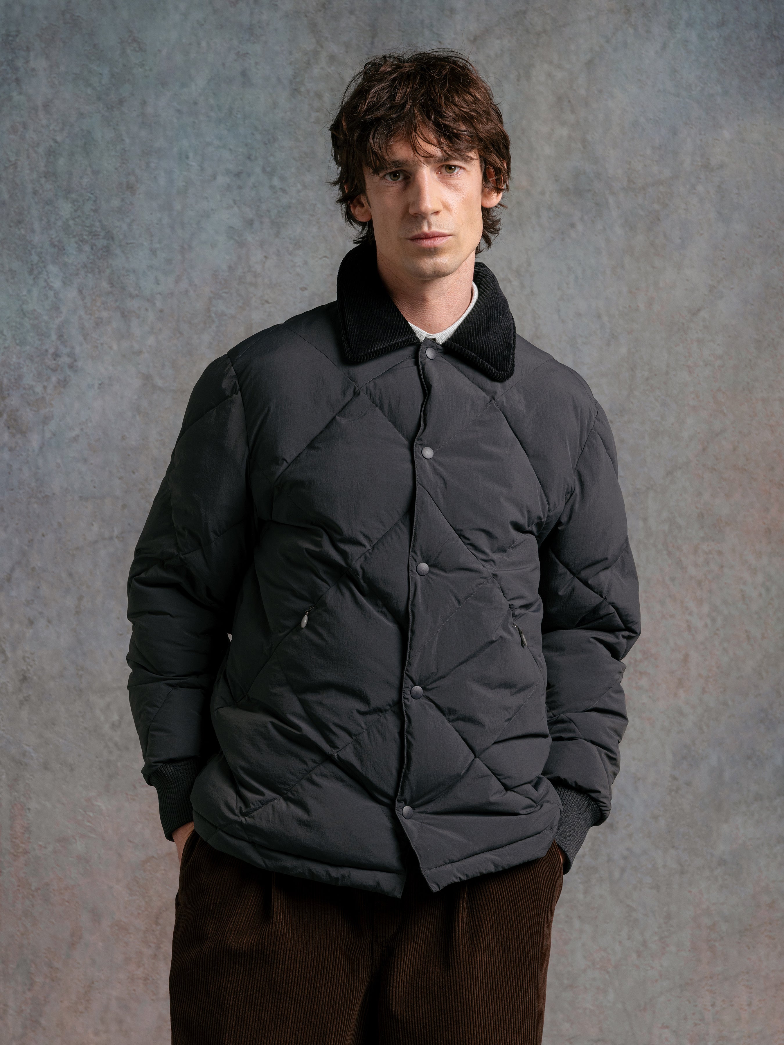 Dunbar Jacket in Charcoal Recycled Nylon