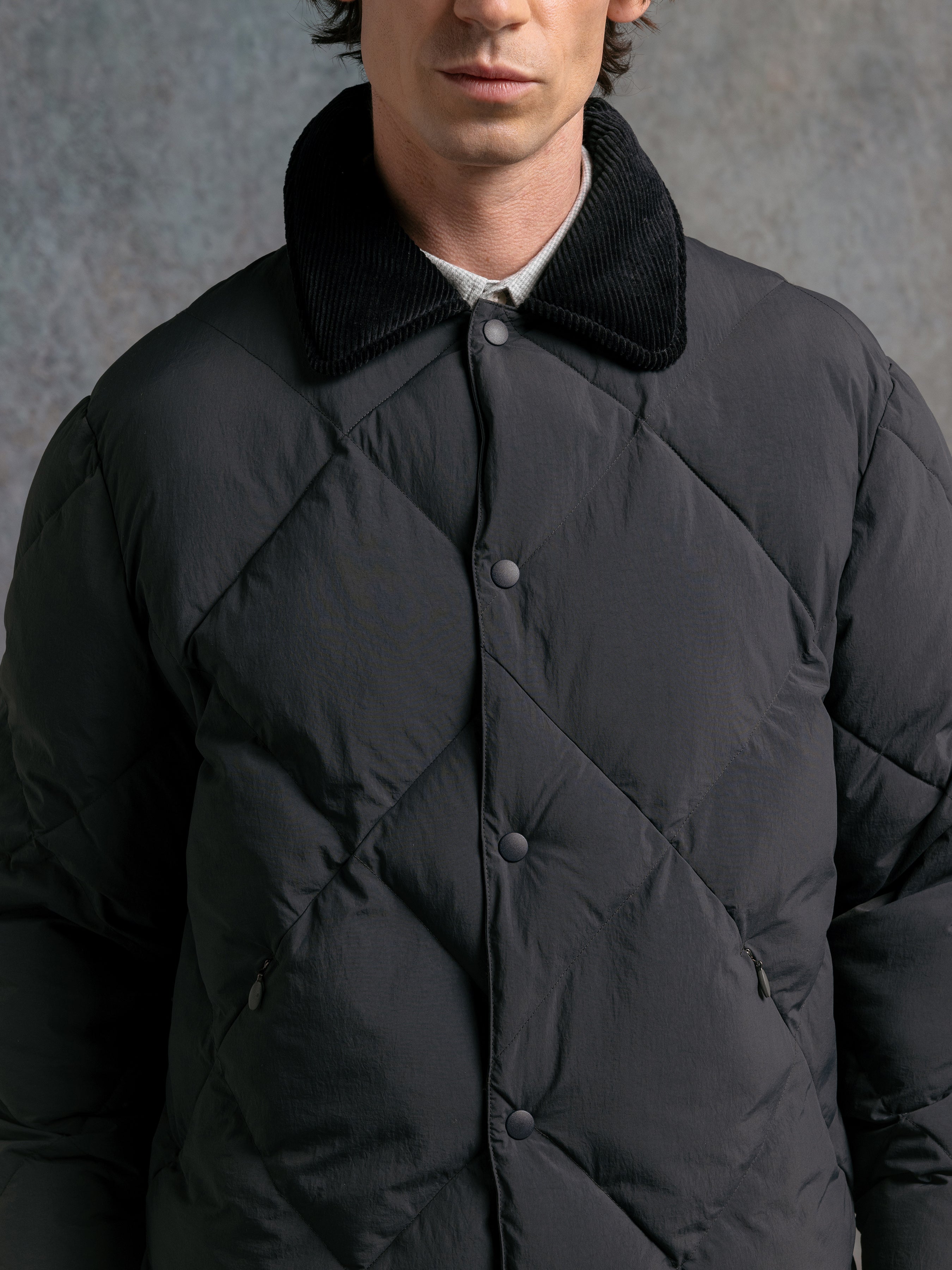 Dunbar Jacket in Charcoal Recycled Nylon