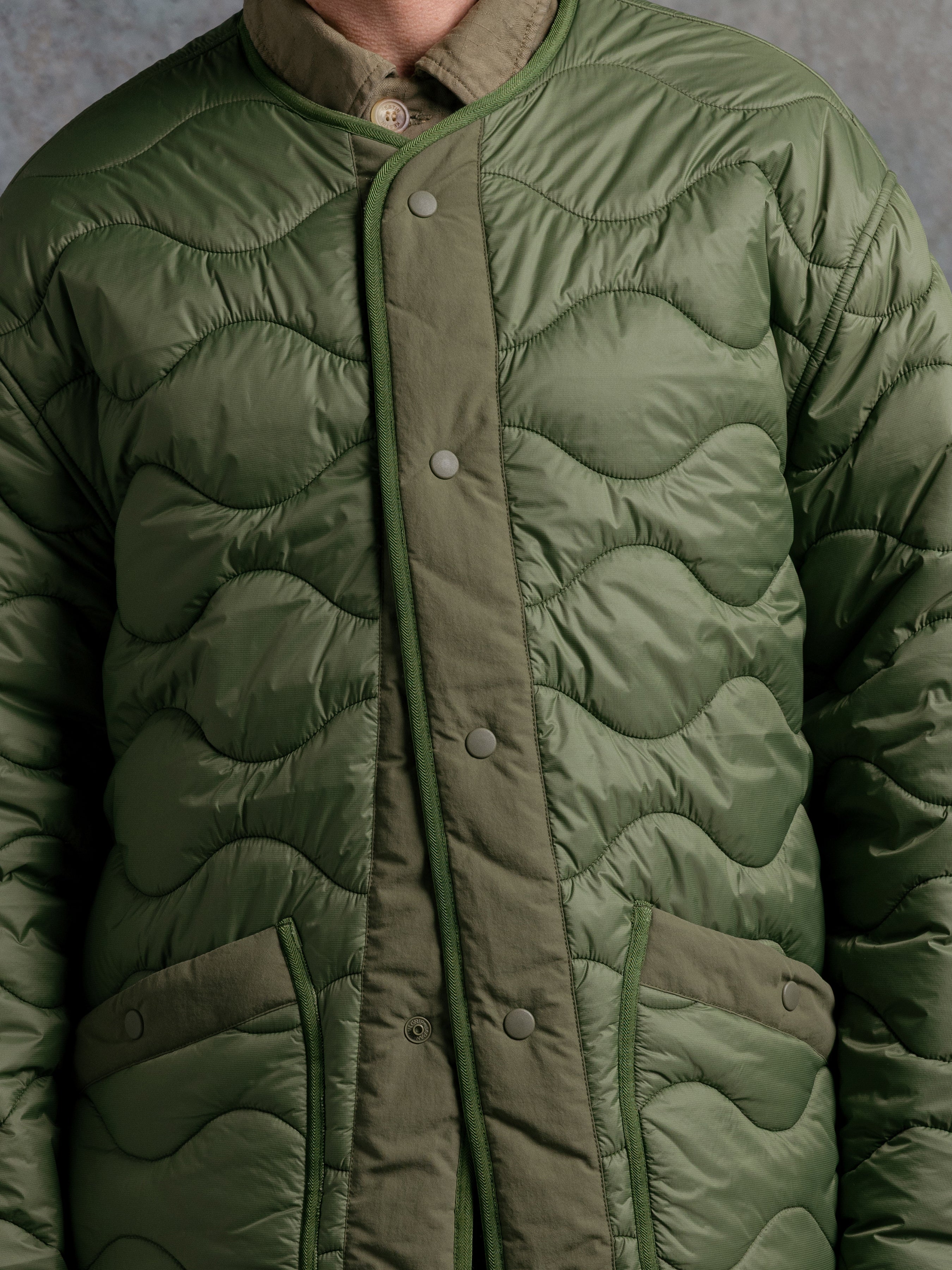 Islay Quilted Jacket in Fern Green Recycled Nylon