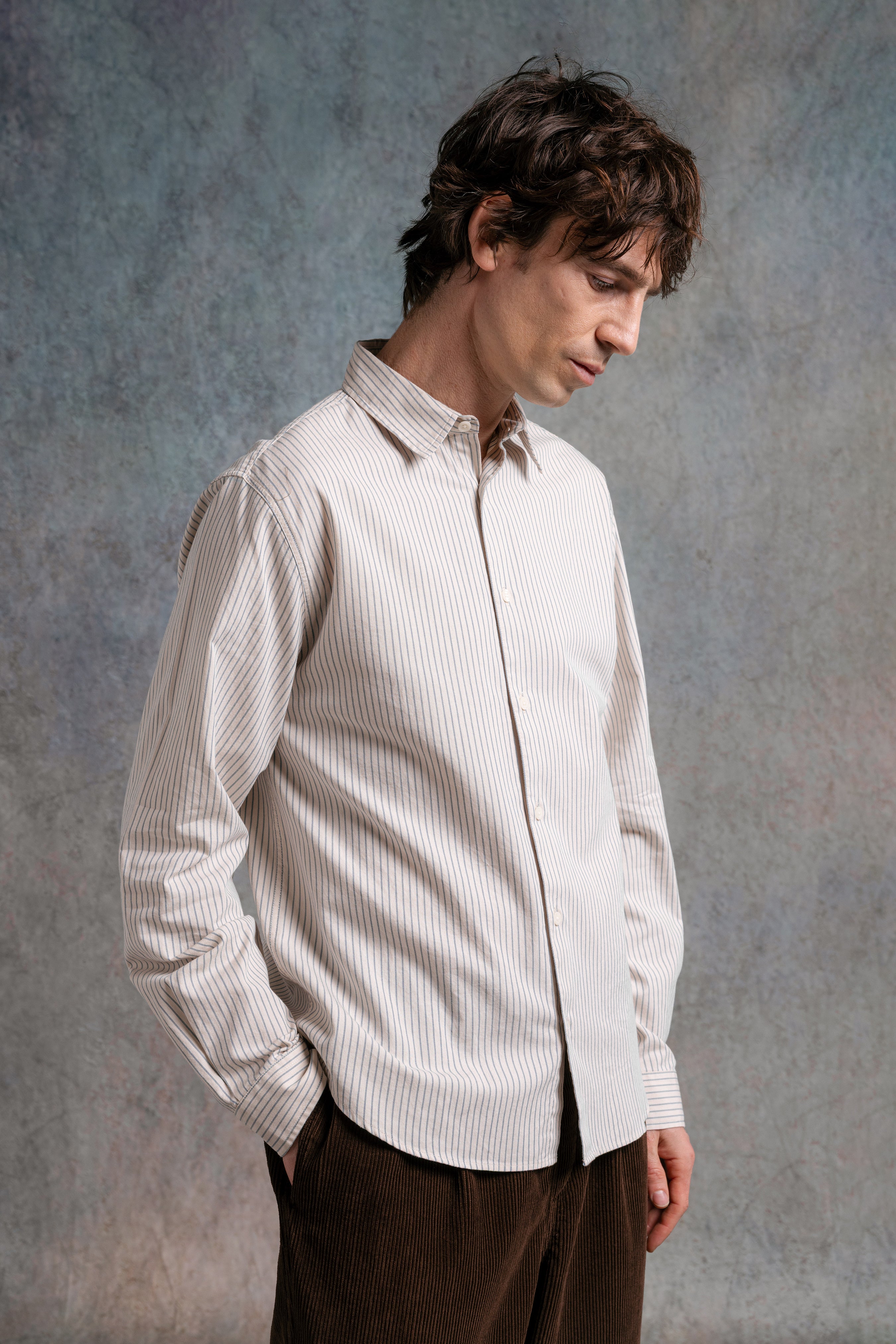 Dirleton Shirt in Blue Regular Stripe Cotton