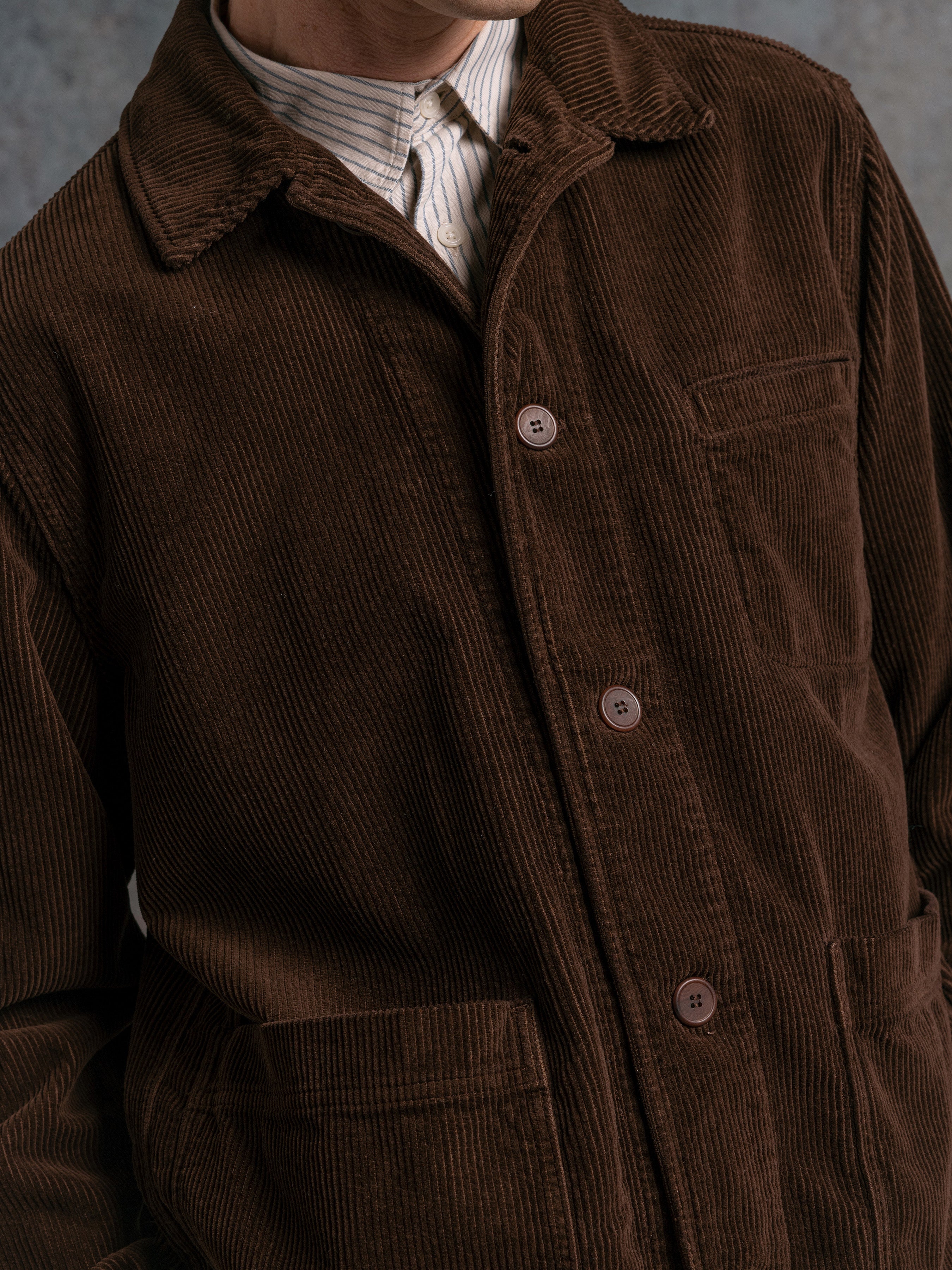 Huntly Jacket in Peat 8-Wale Corduroy