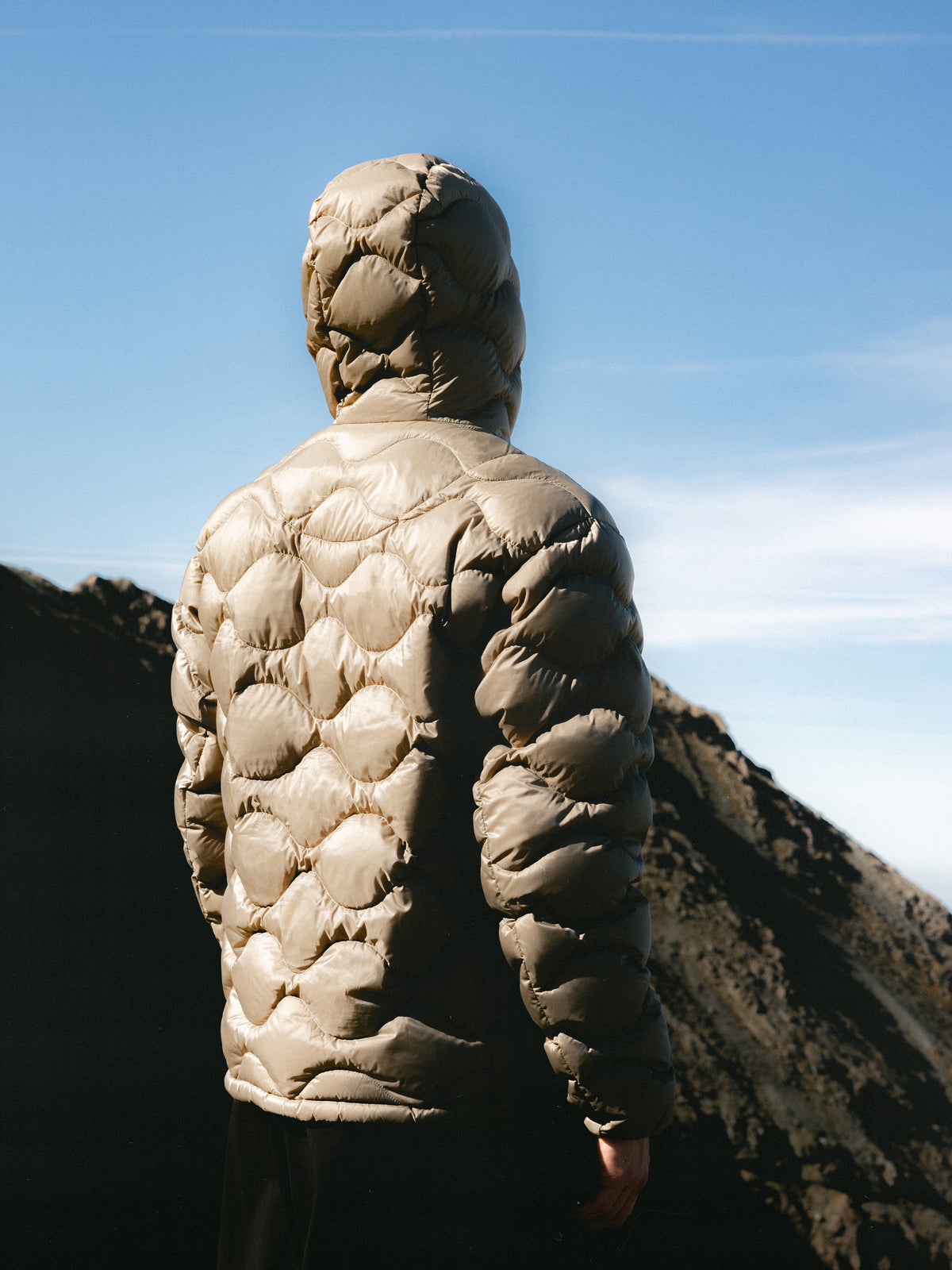 Cuillin Down Jacket in Light Olive Recycled Ripstop