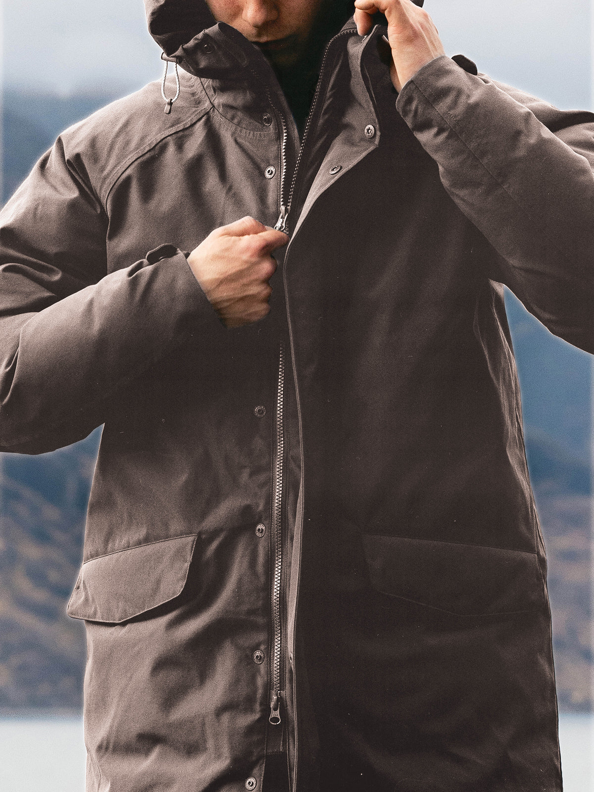 Gullane Storm Parka in Croft Brown Recycled Nylon
