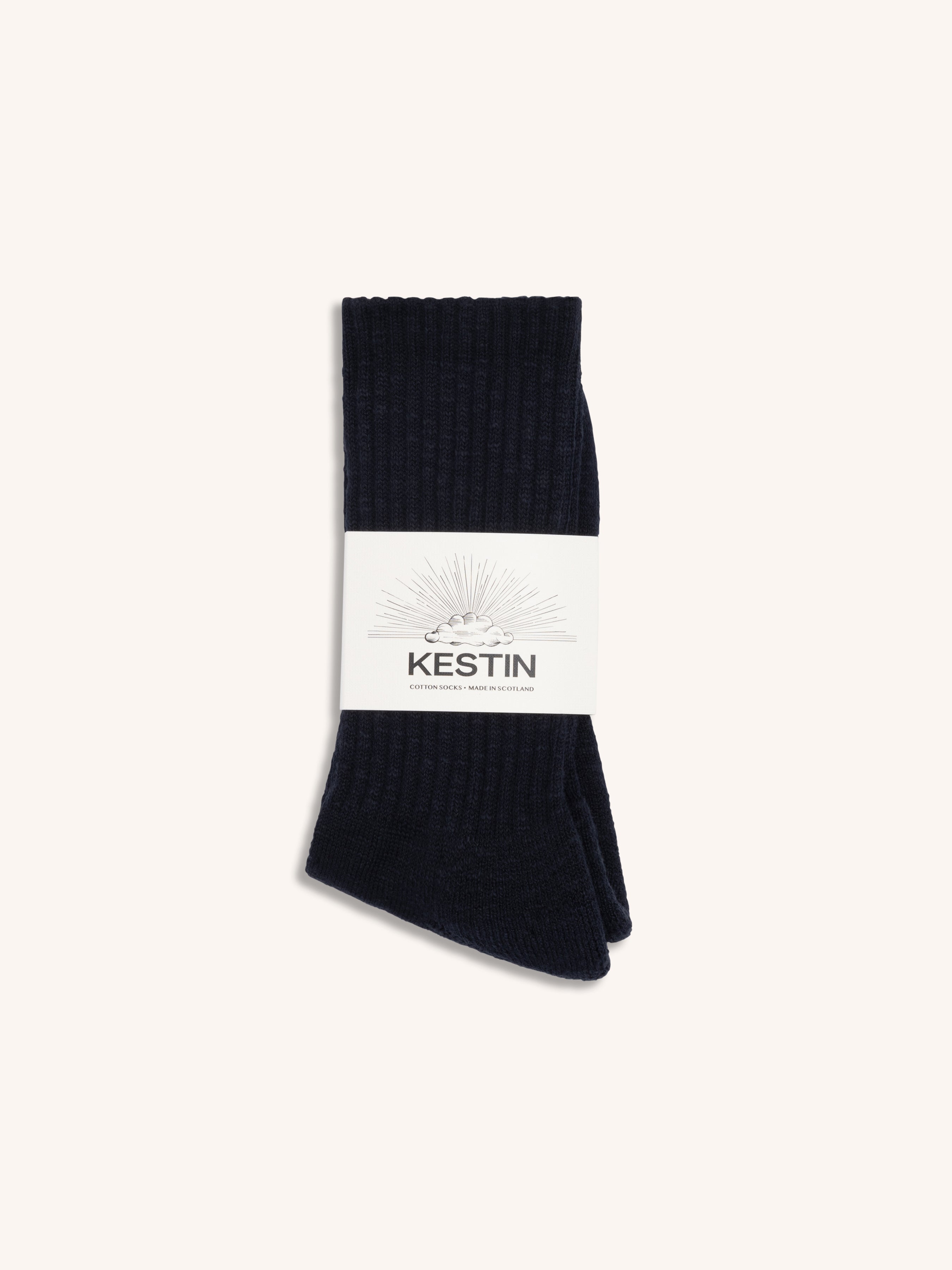 Elgin Cotton Blend Sock in Navy Slub Yarn