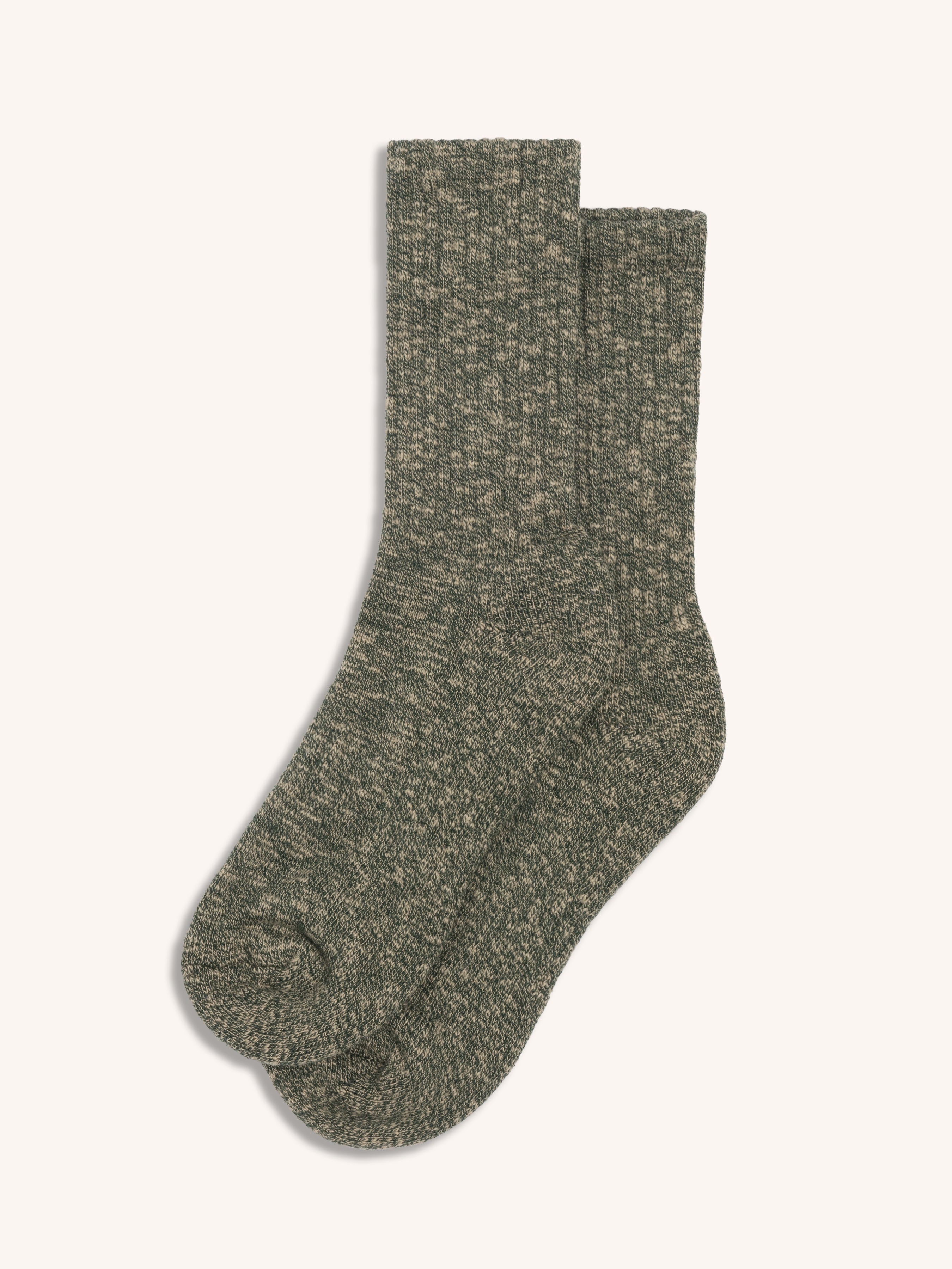 Elgin Cotton Blend Sock in Green Marl Slub Yarn