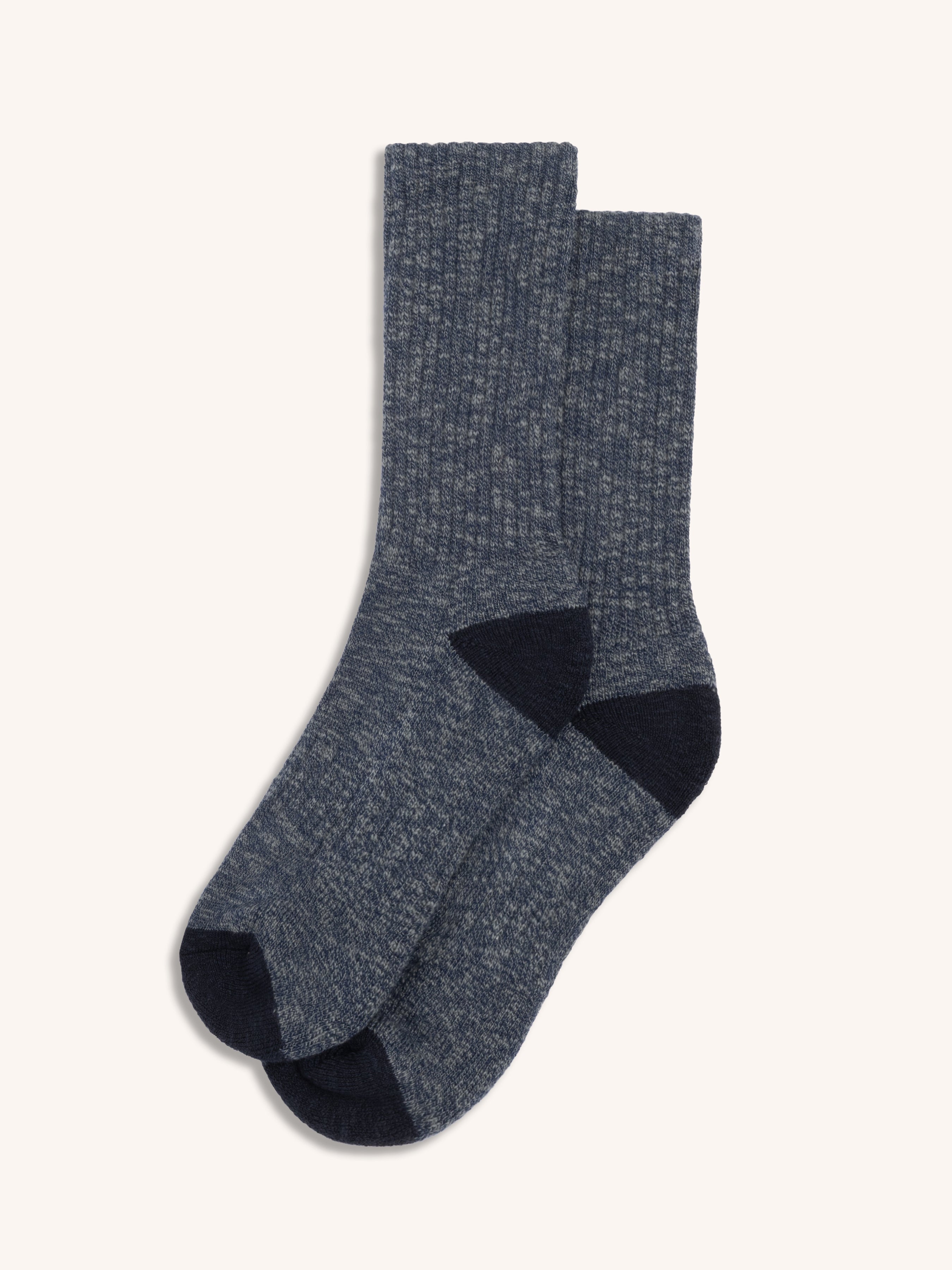Elgin Cotton Blend Sock in Blue Marl/Navy Slub Yarn