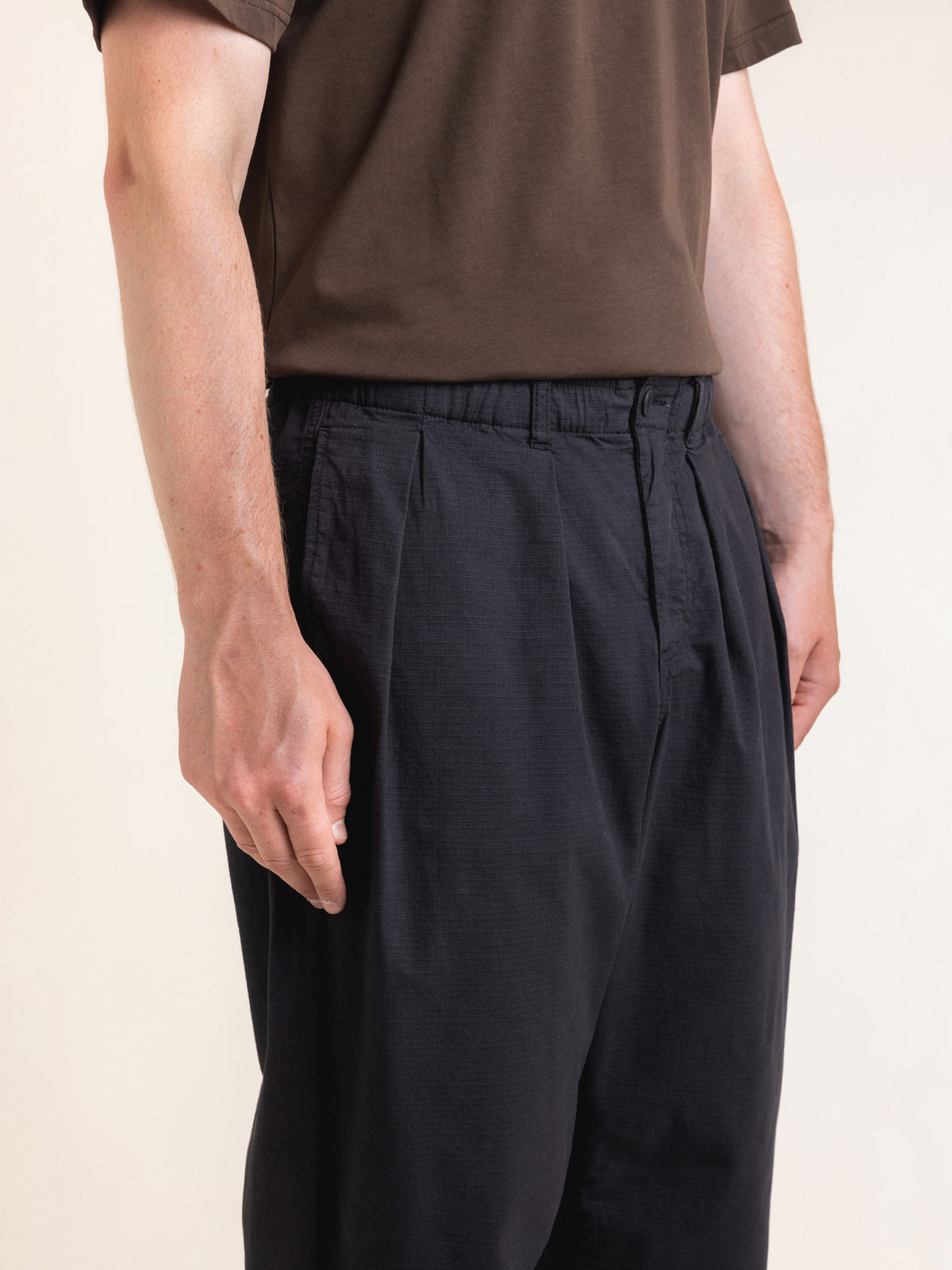 Clyde Pant in Black Ripstop Cotton