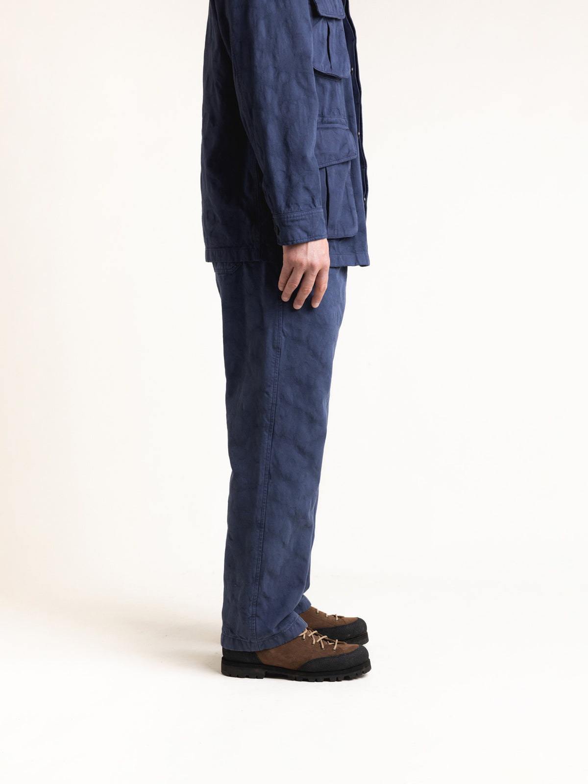 Doune Pant in Navy Jacquard Ripstop Cotton