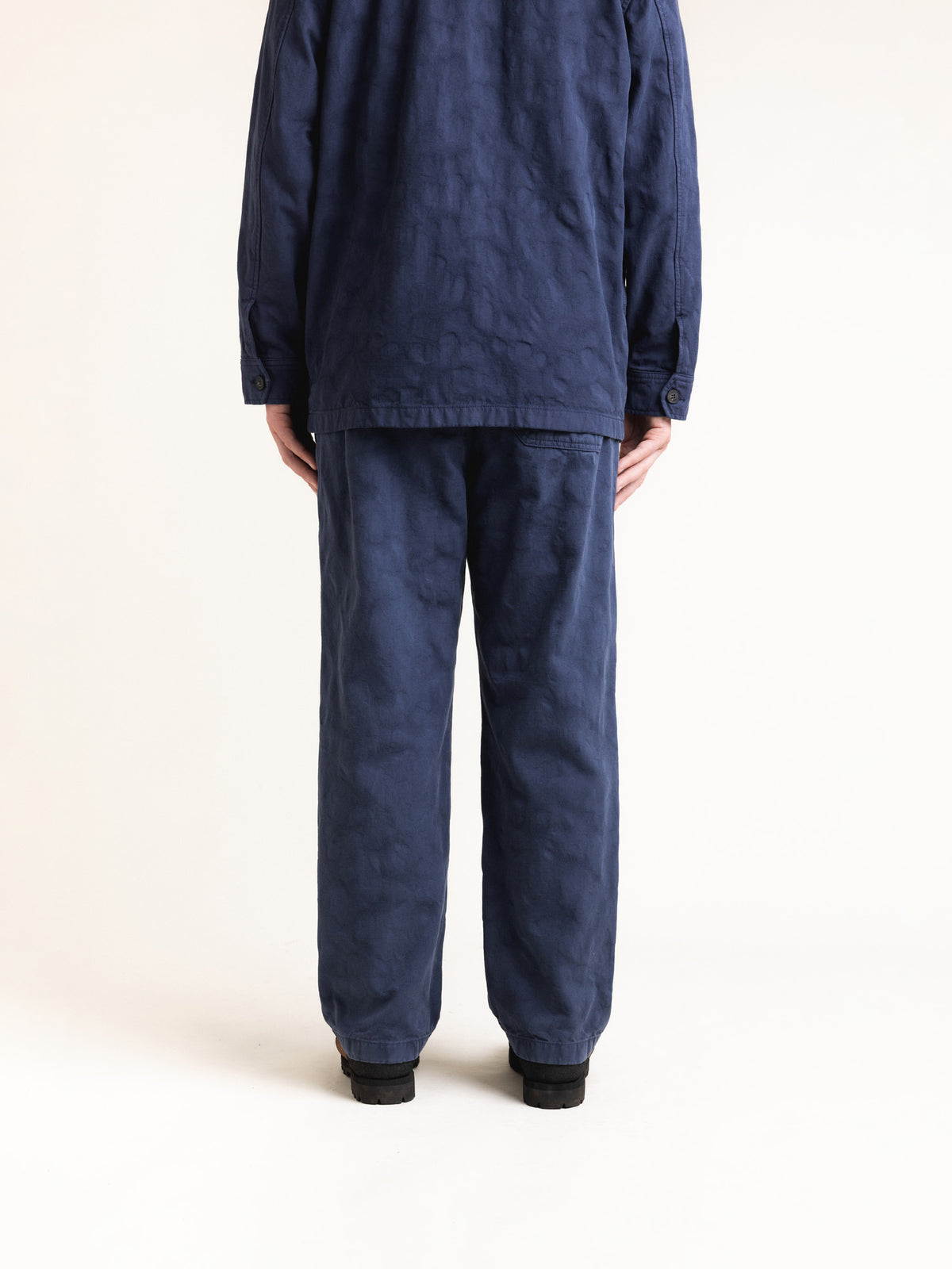 Doune Pant in Navy Jacquard Ripstop Cotton