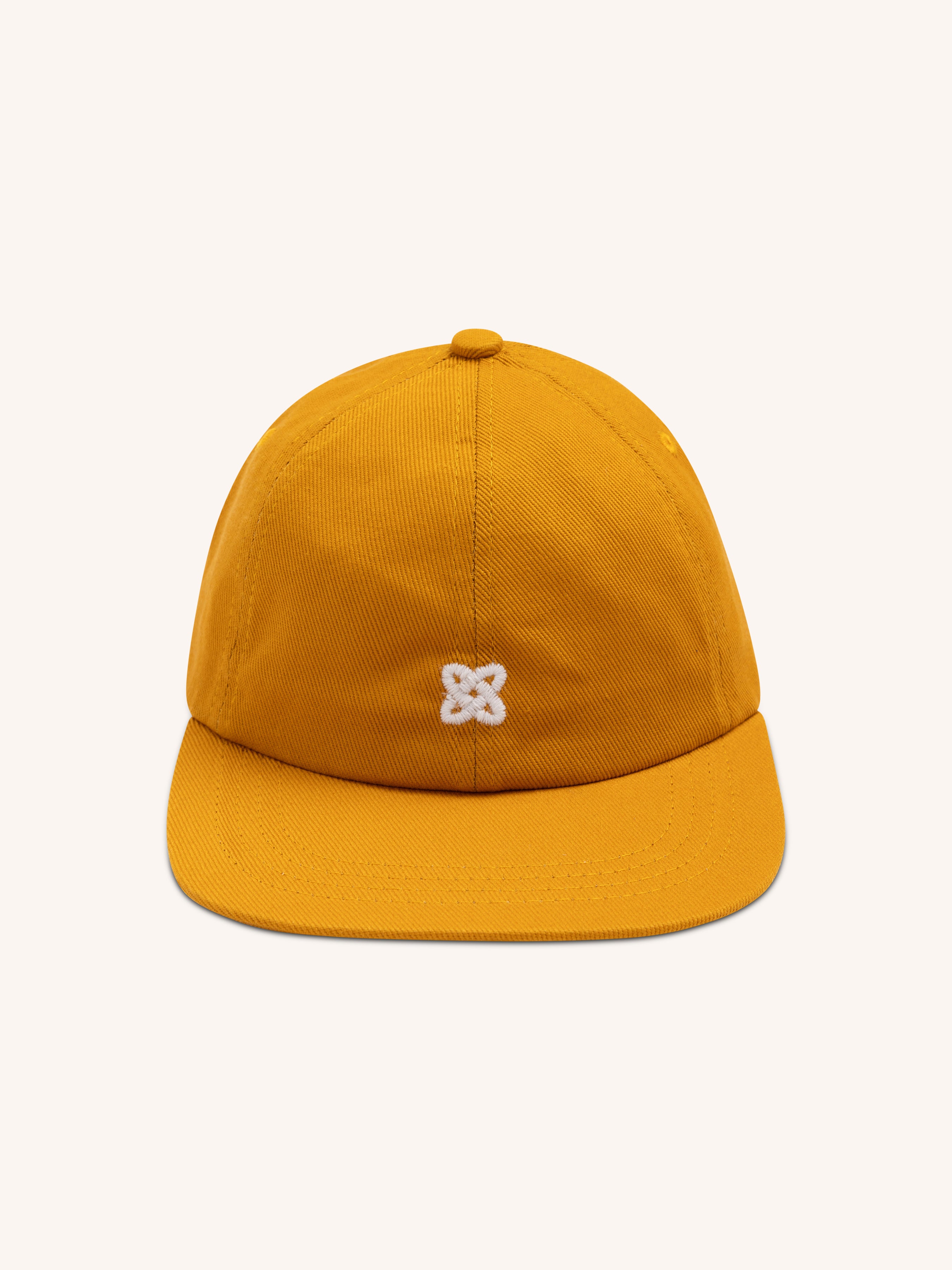 Leuchars Cap in Embroidered Yellow Ochre Twill
